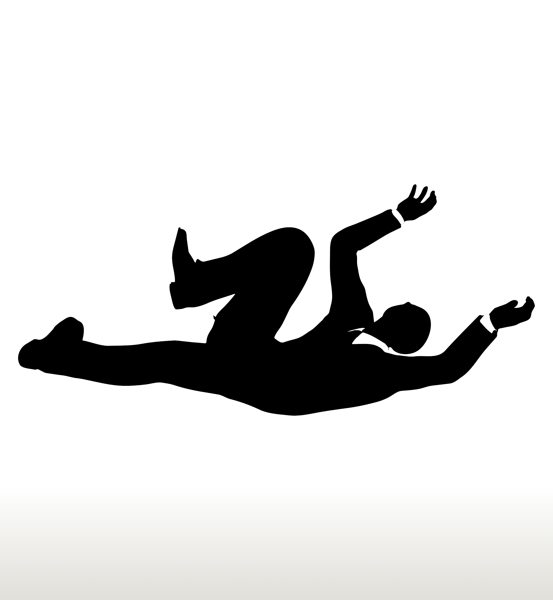 silhouette of businessman falling