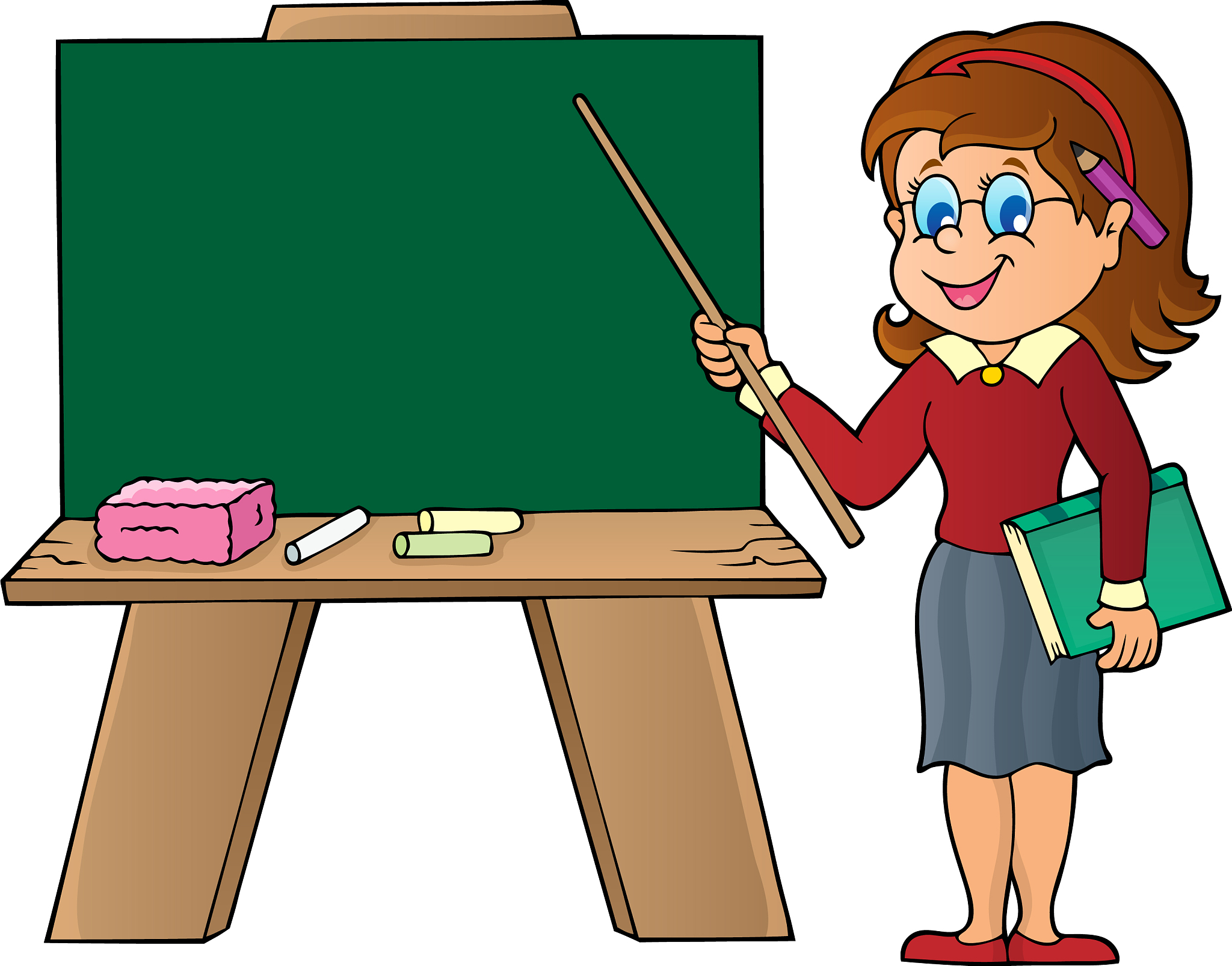 woman teacher standing schoolboard
