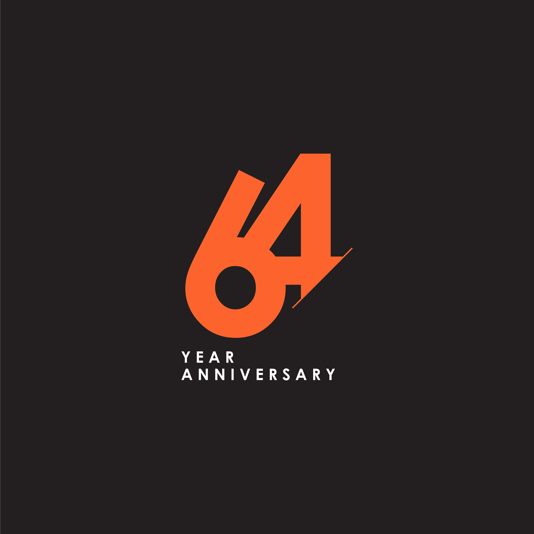 64 years anniversary celebration template design