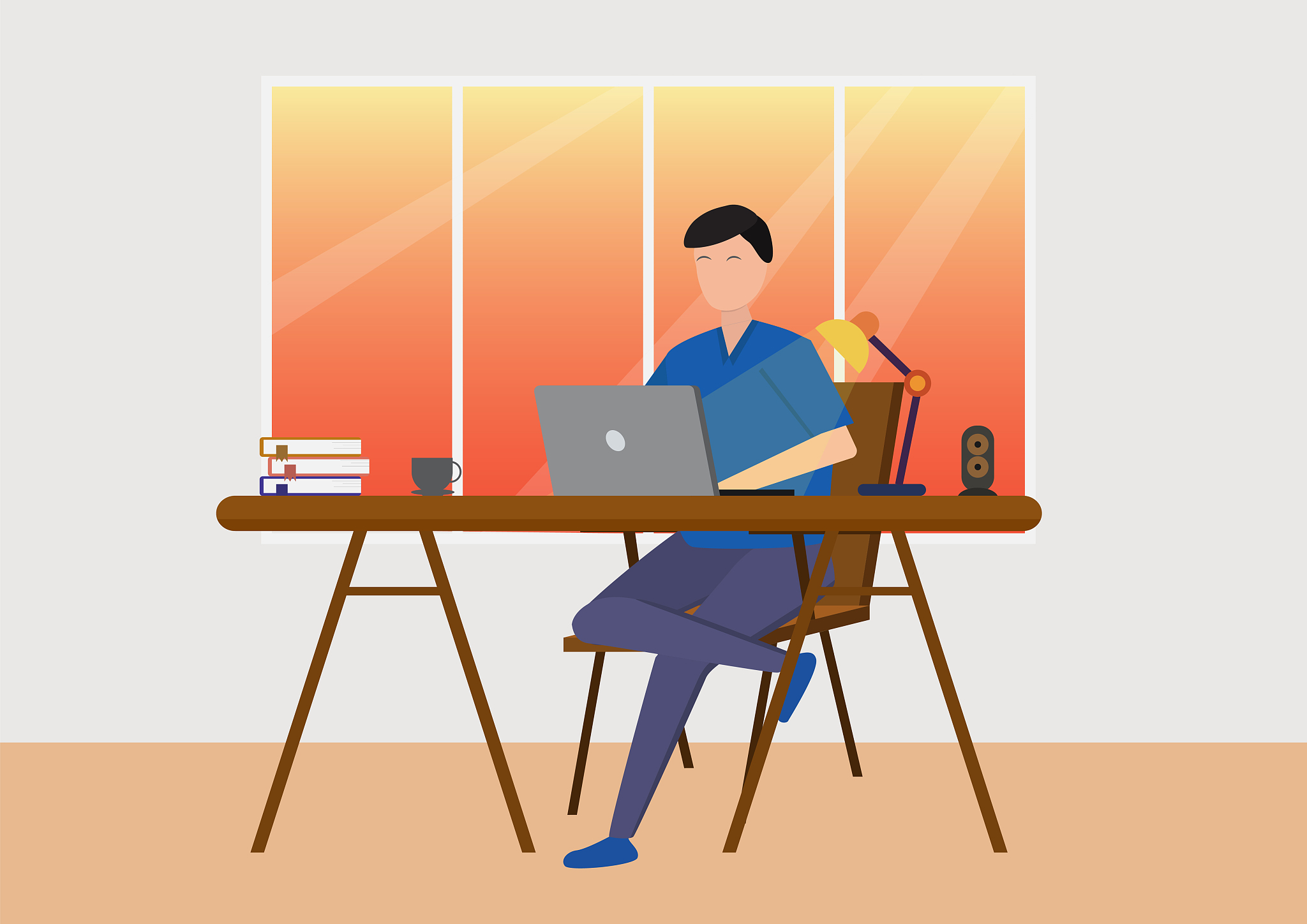 working at home, co working space.