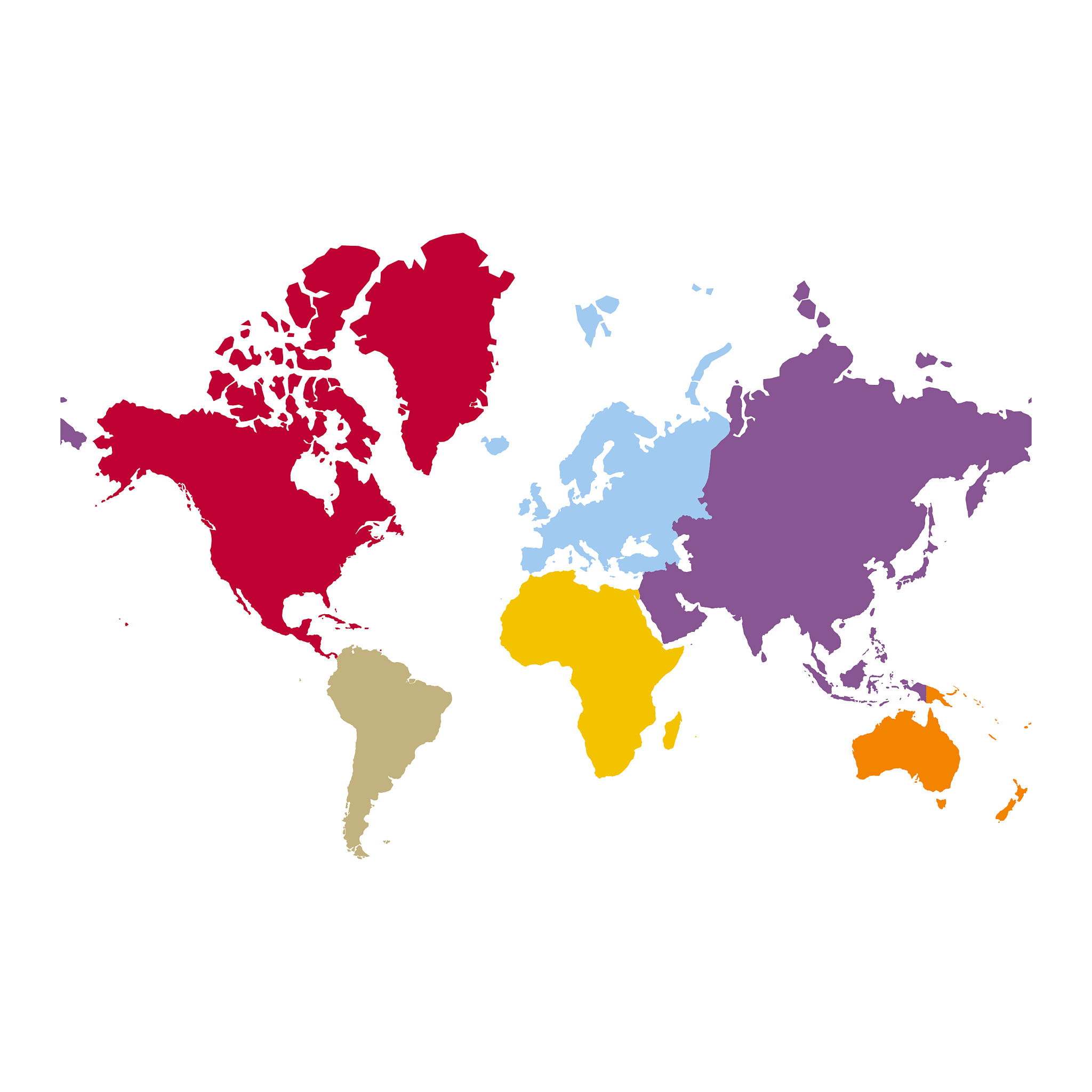 world map continents
