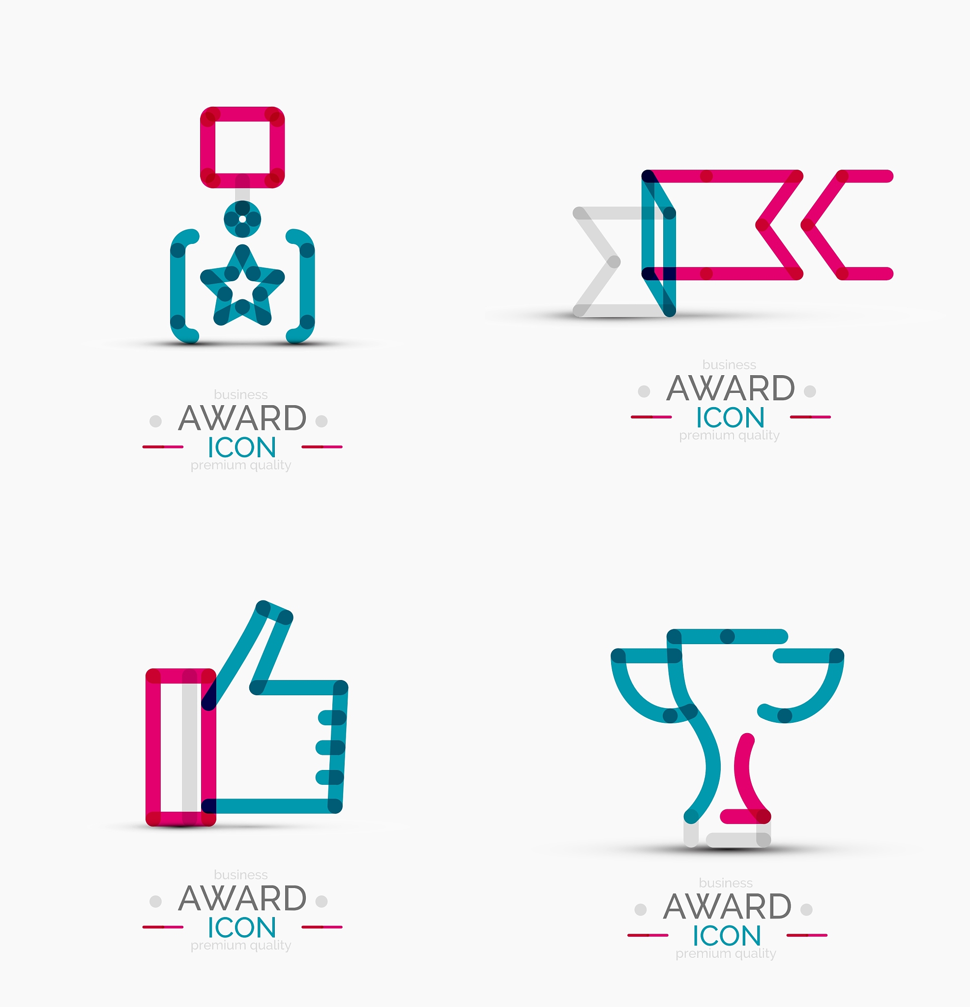 award icon set logo collection
