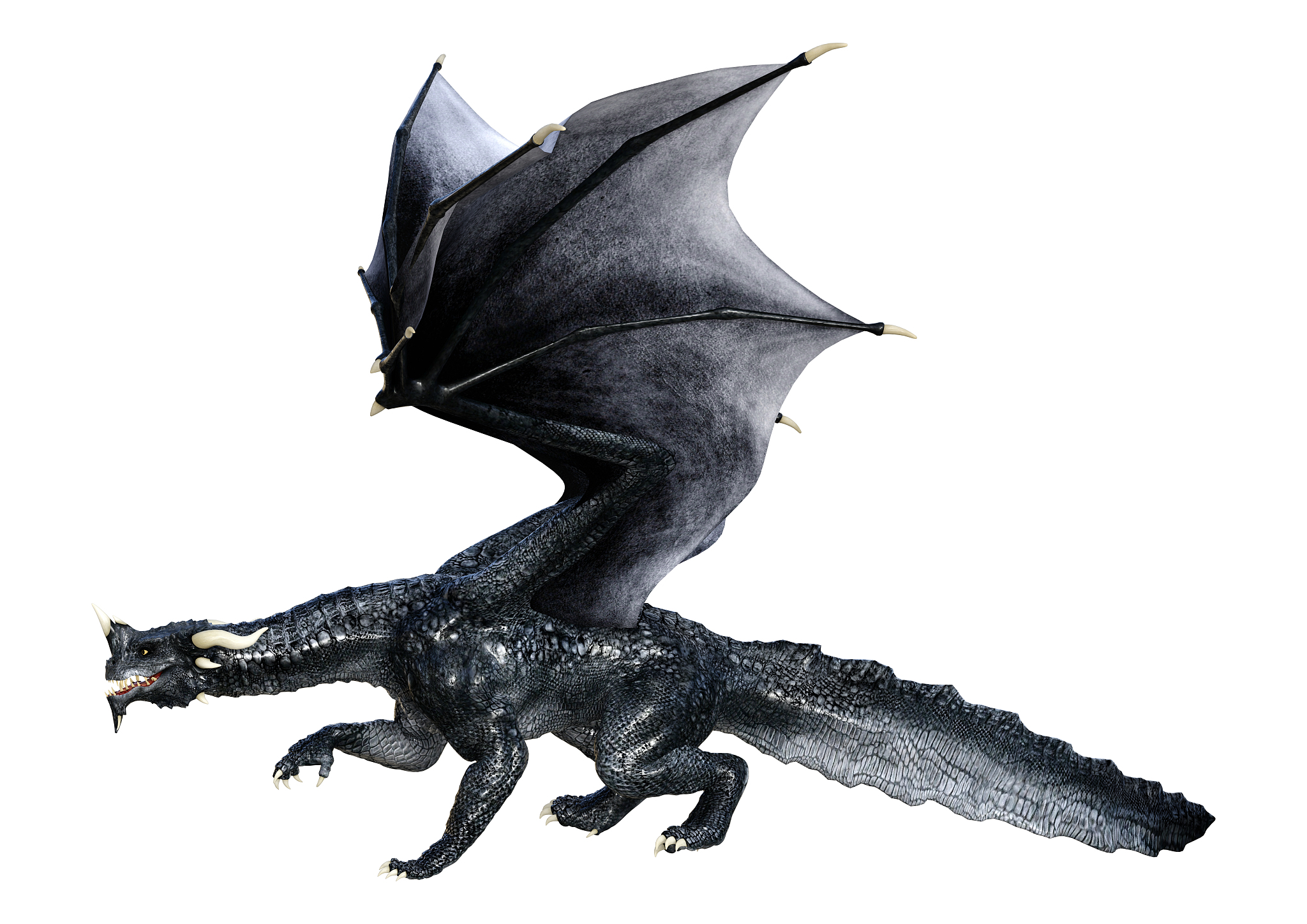 3d illustration fantasy dragon on white