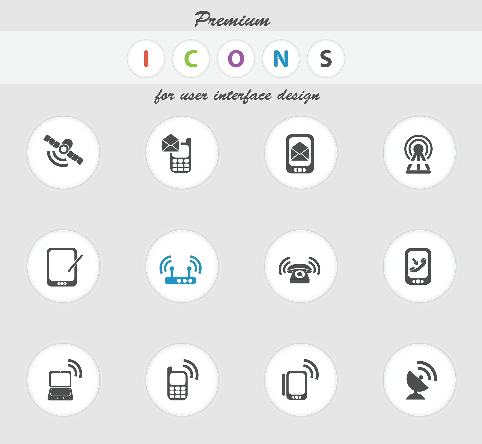 mobile icons set