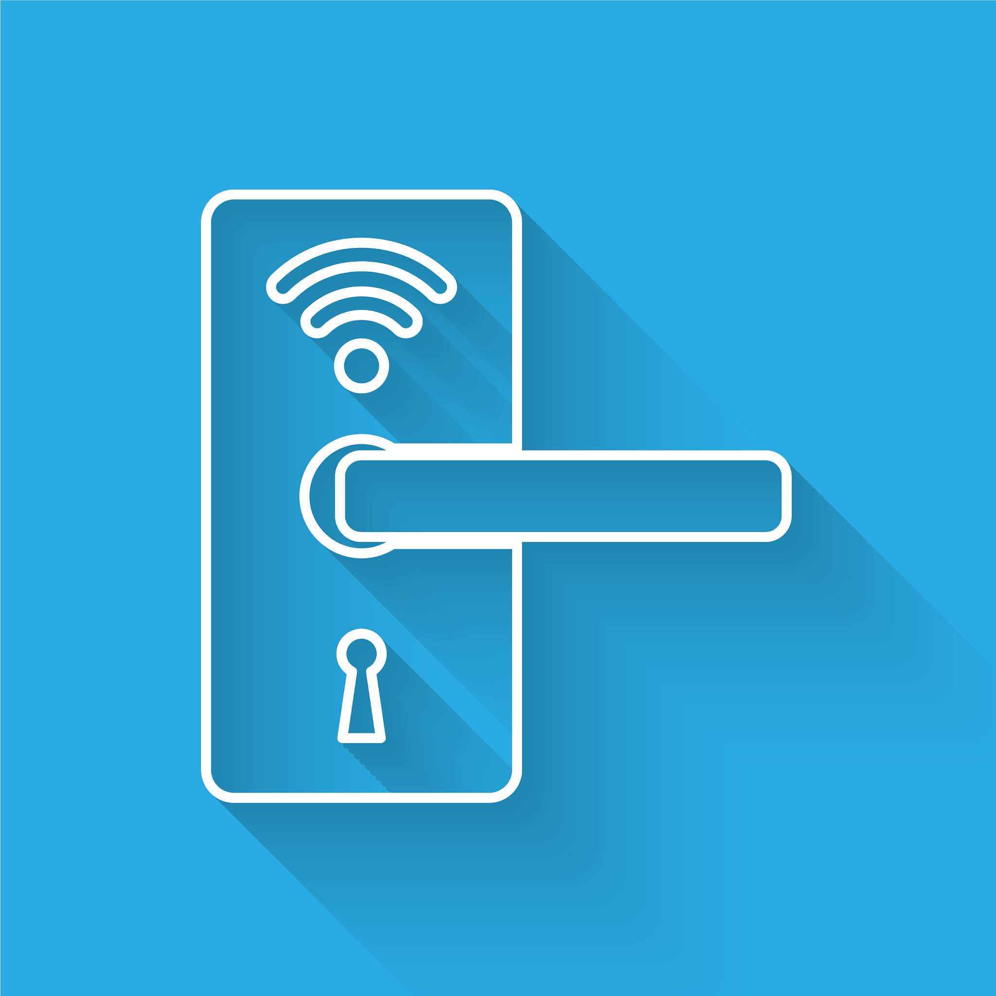 white digital door lock with wireless technology