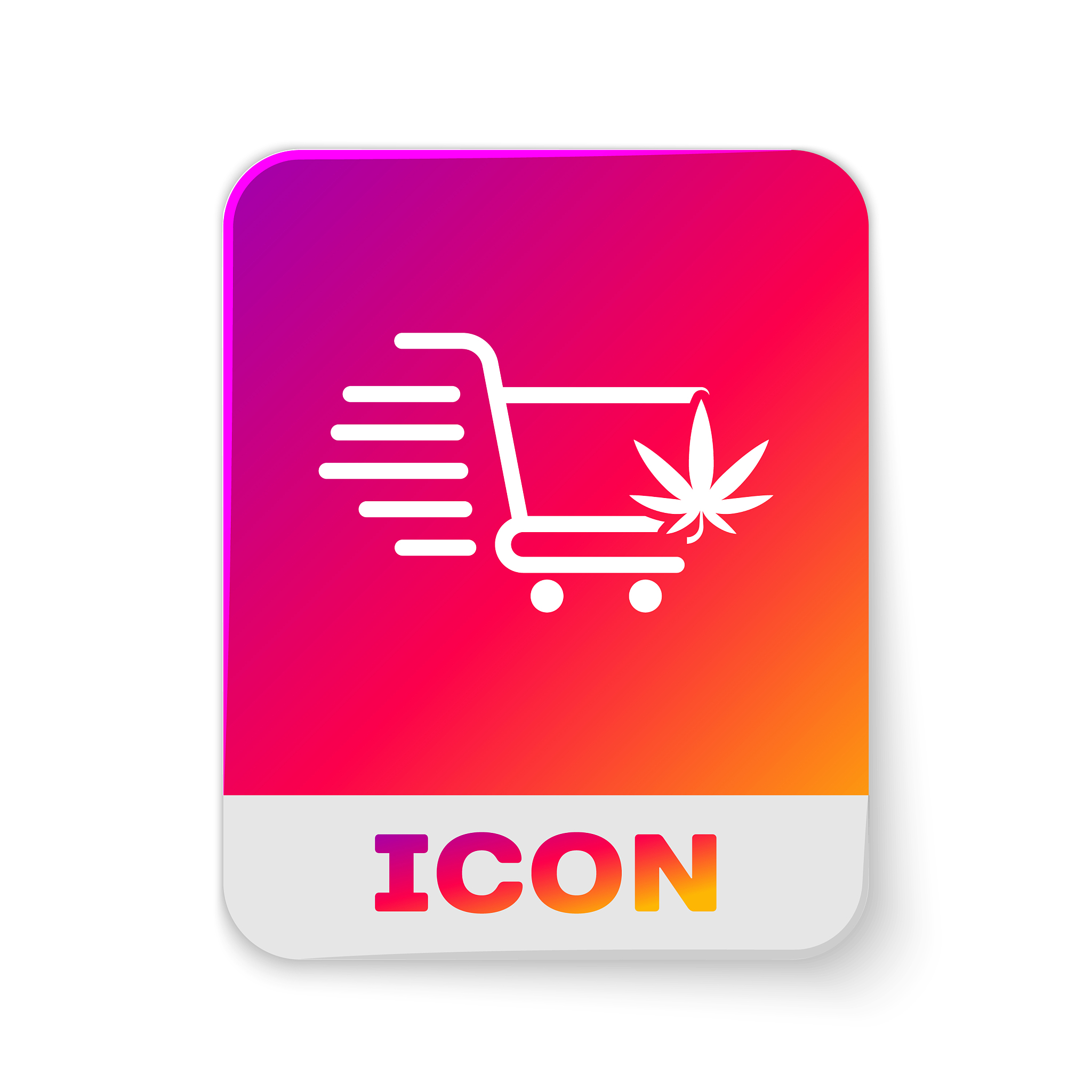 white shopping cart with marijuana or cannabis