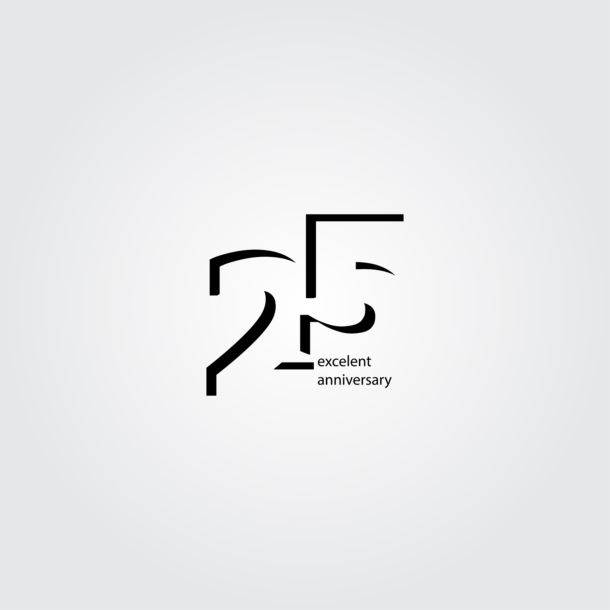 25 years anniversary vector template design illustration