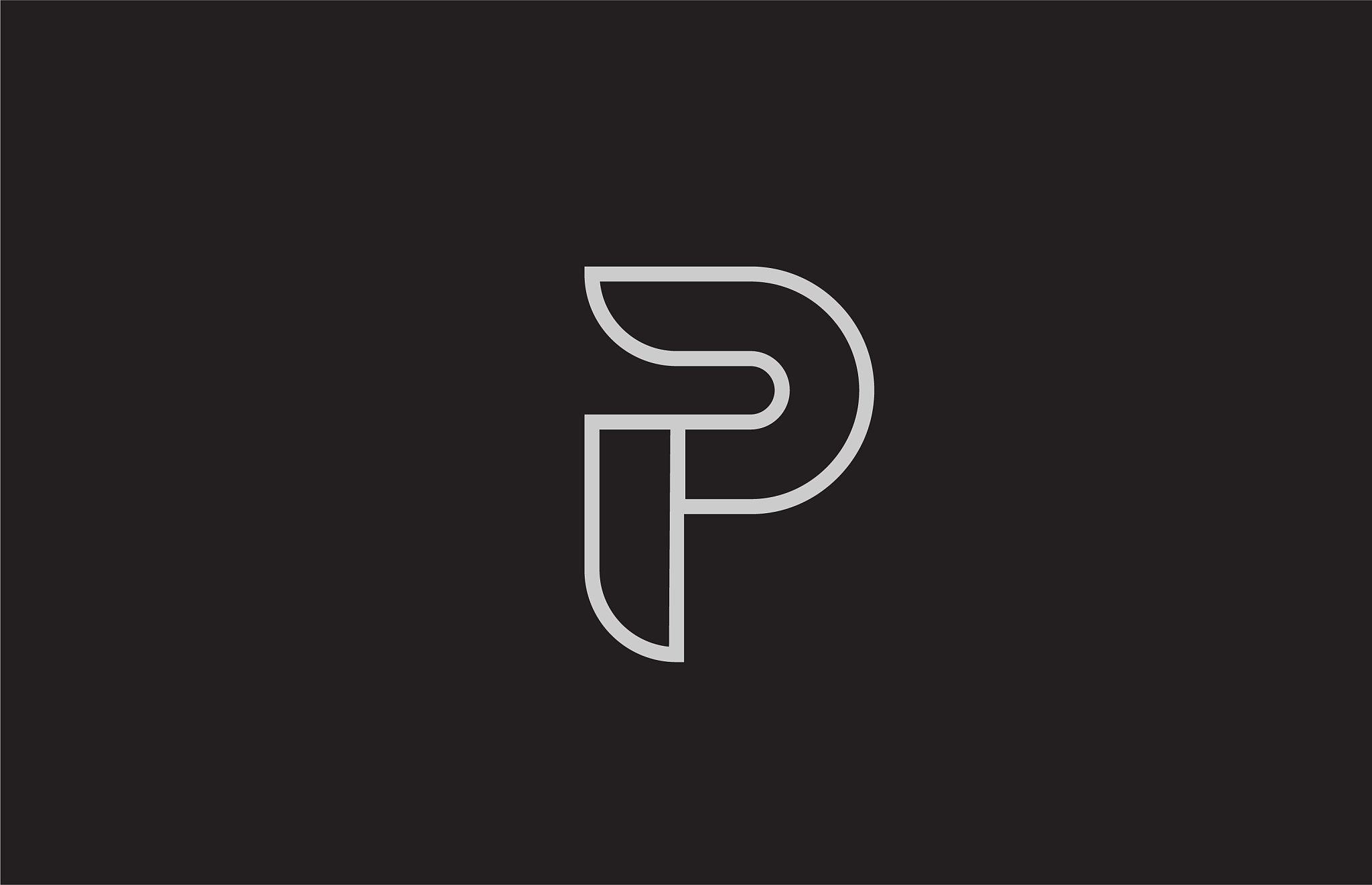 black and white alphabet letter p logo icon design