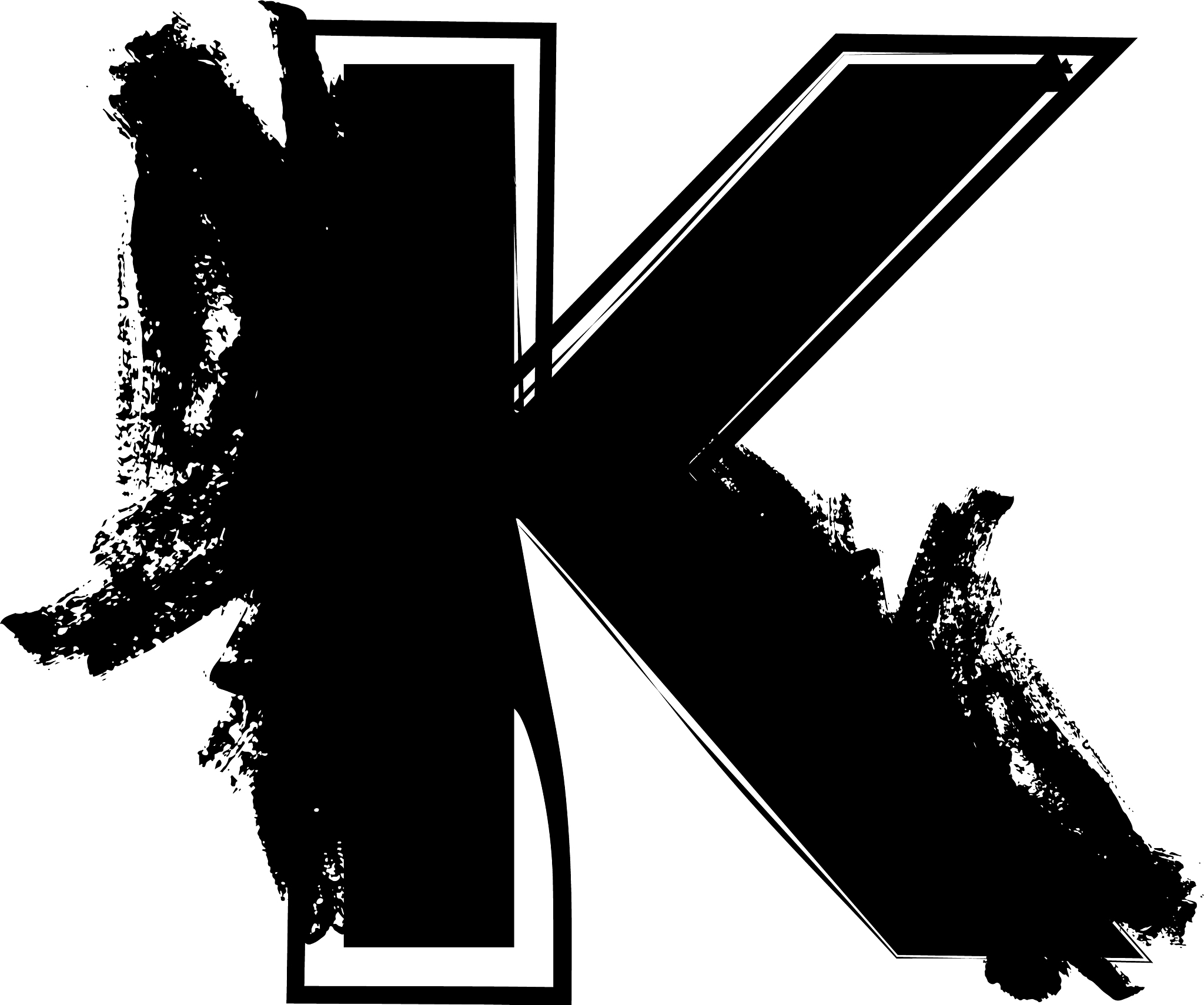 grunge font letter k