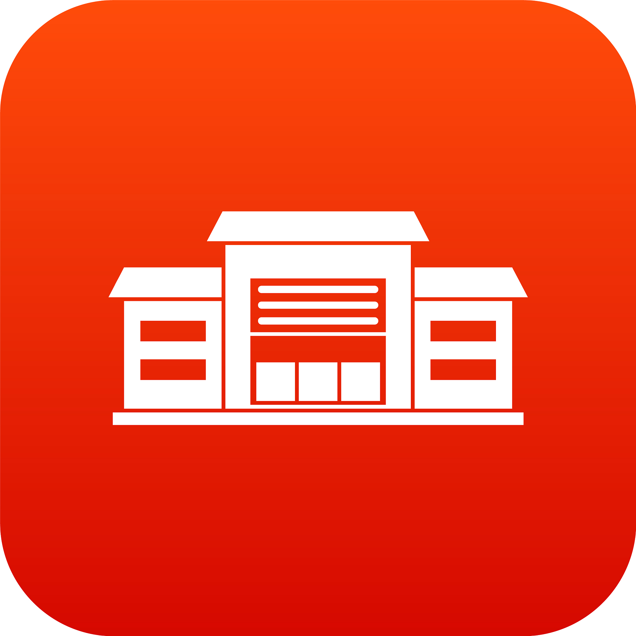 warehouse icon digital red