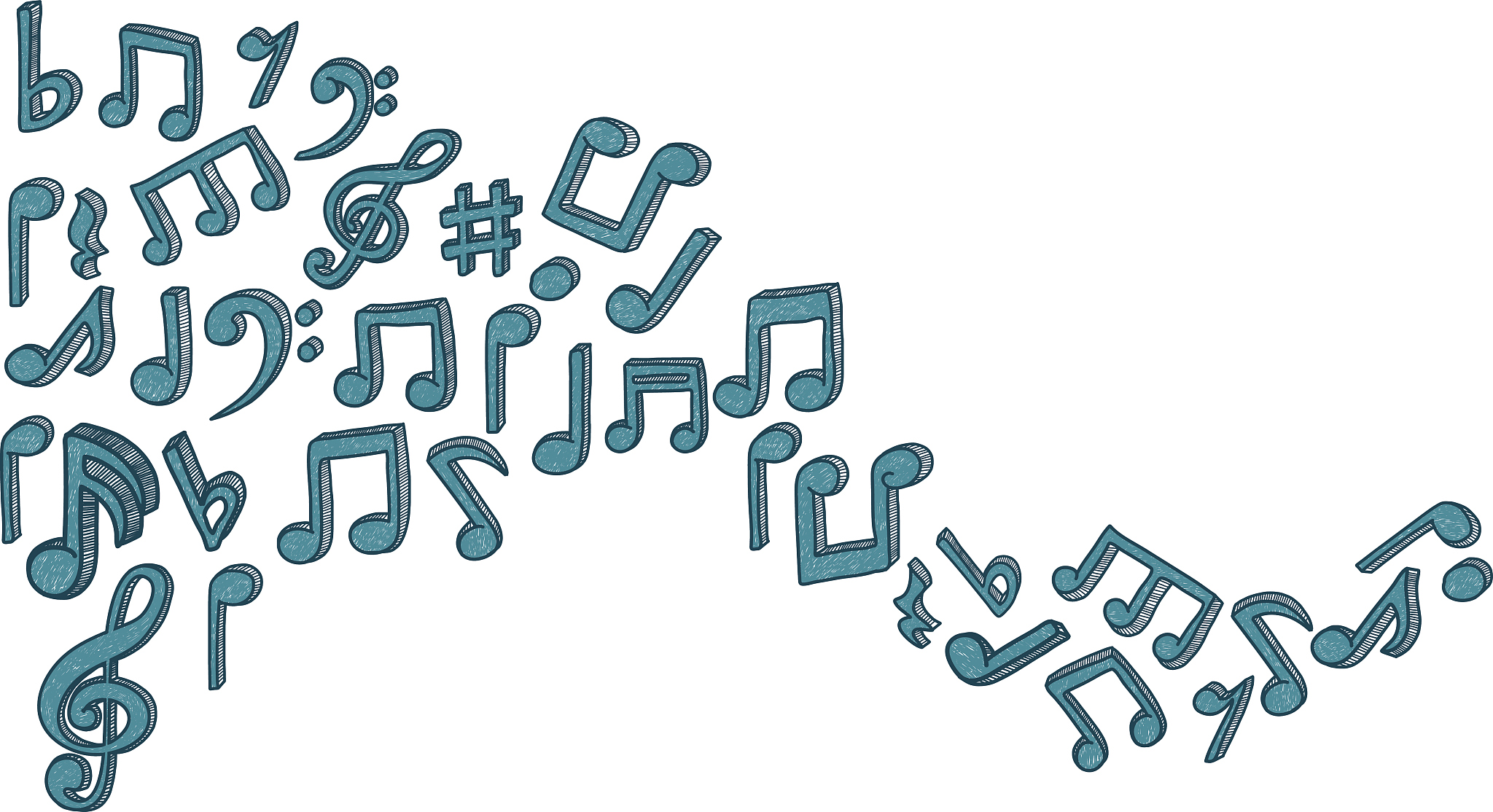 doodle style musical notes background