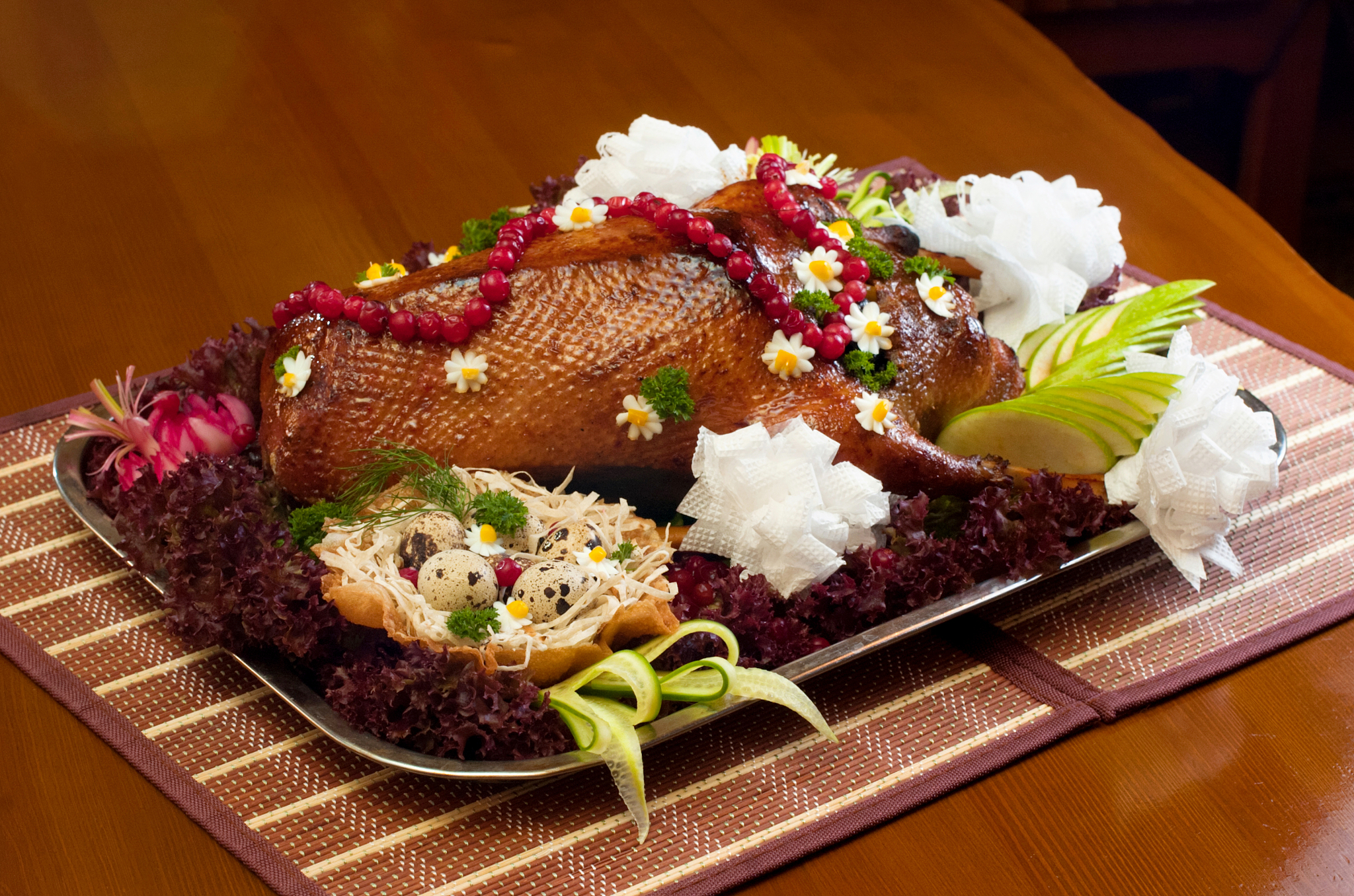 dish with roast chicken
