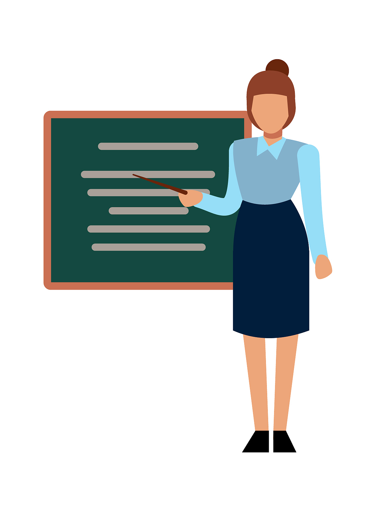 school teacher woman presenting or explaining in