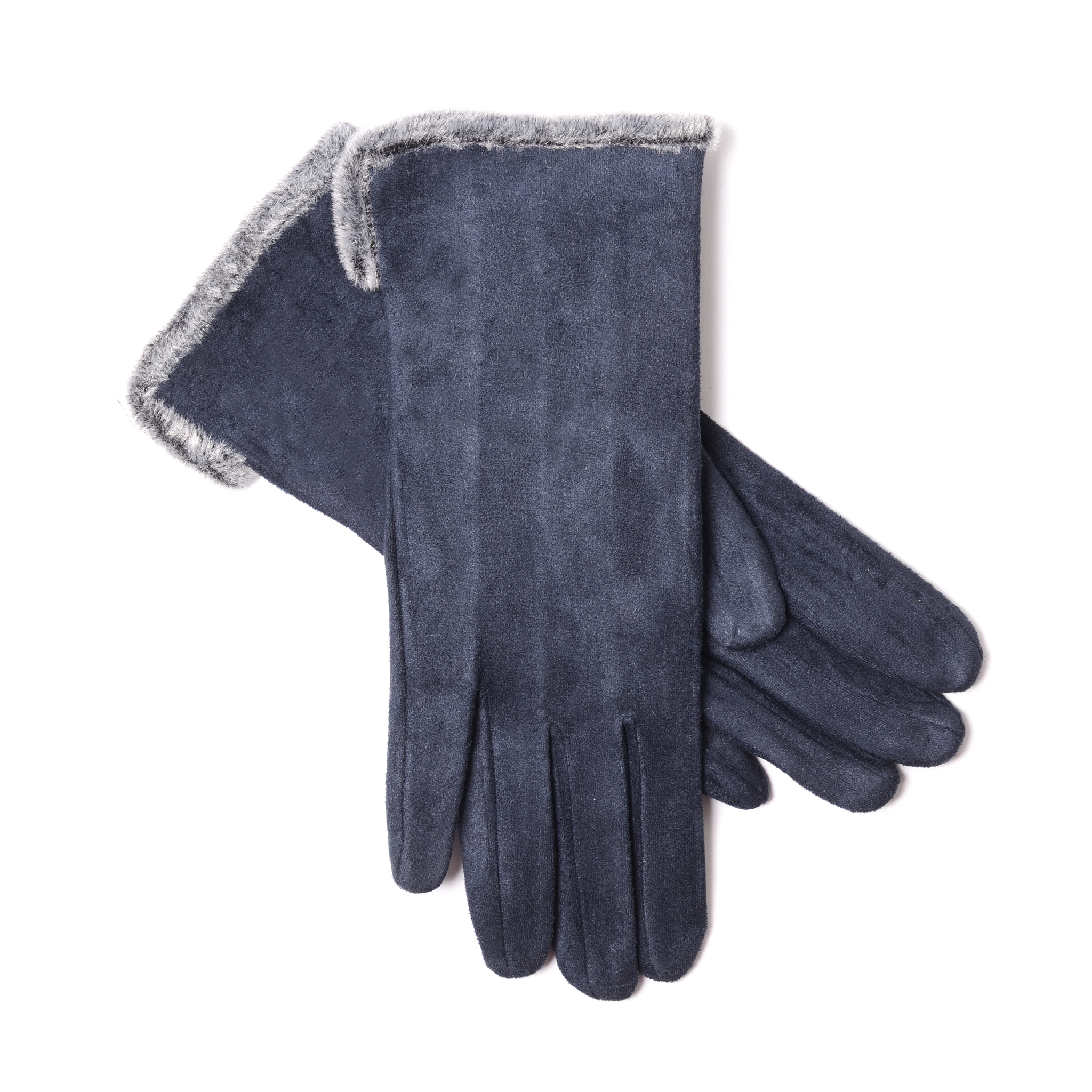 women's blue gloves isolated on white