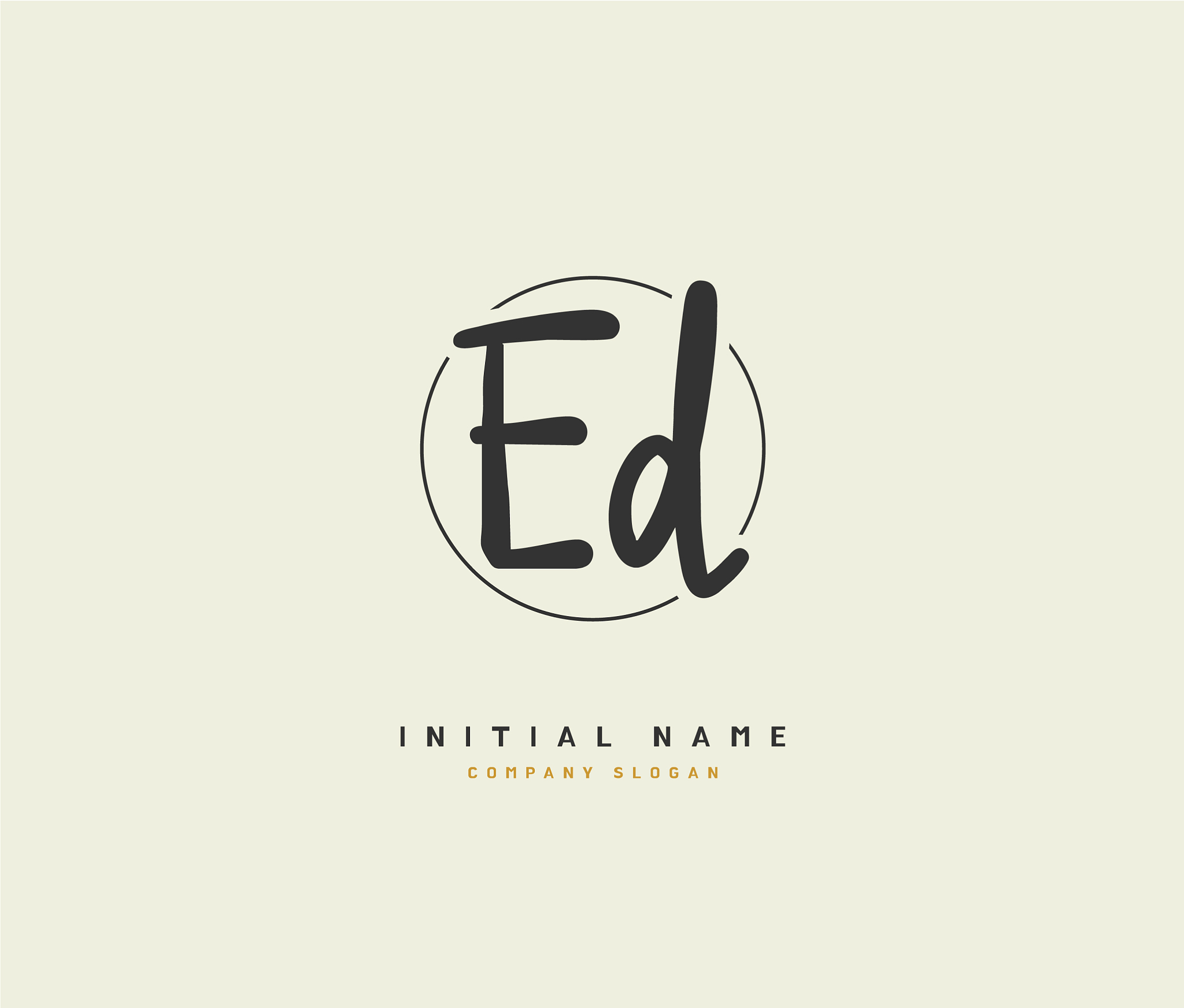 e d ed beauty initial logo handwriting logo of