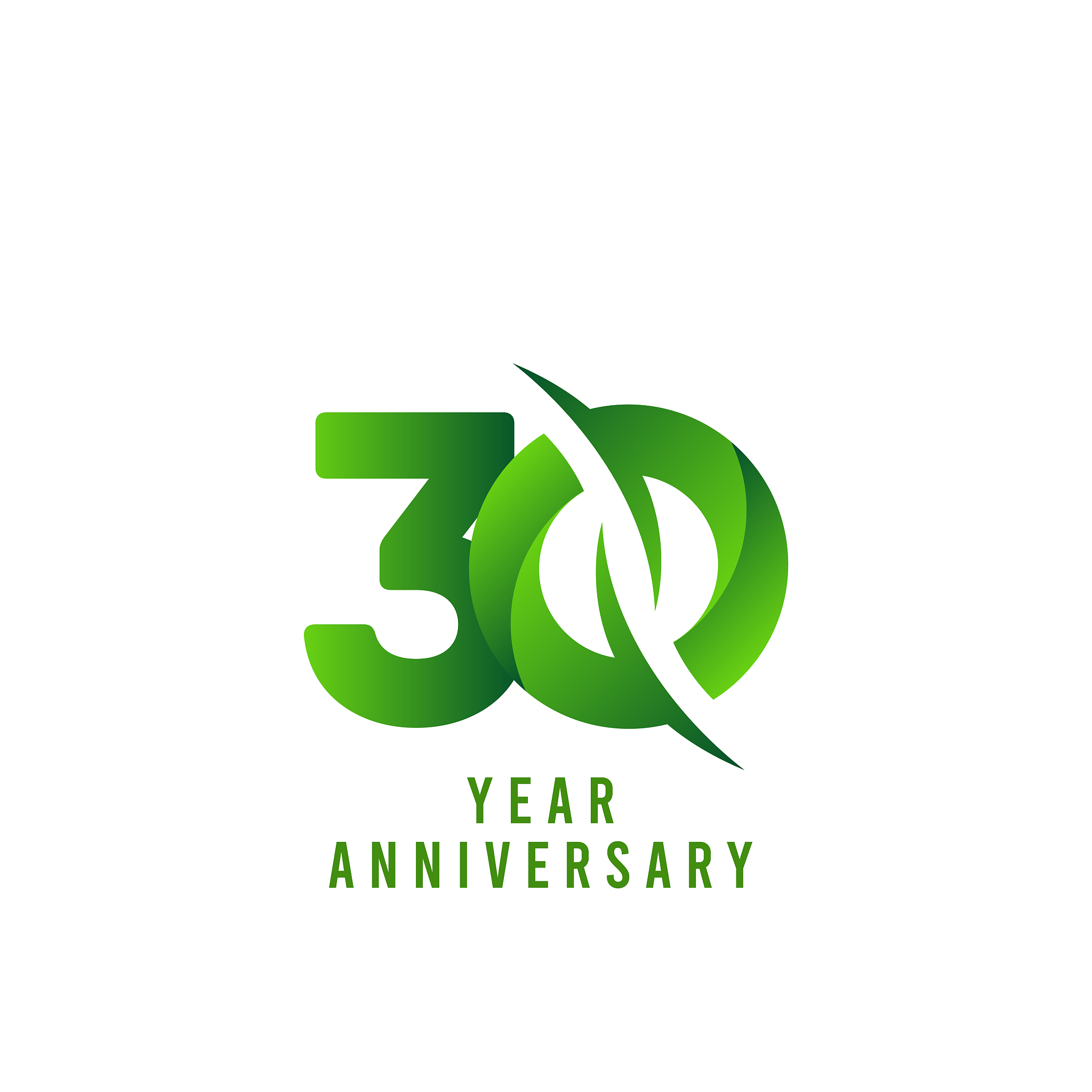 30 years anniversary green celebration vector template design il
