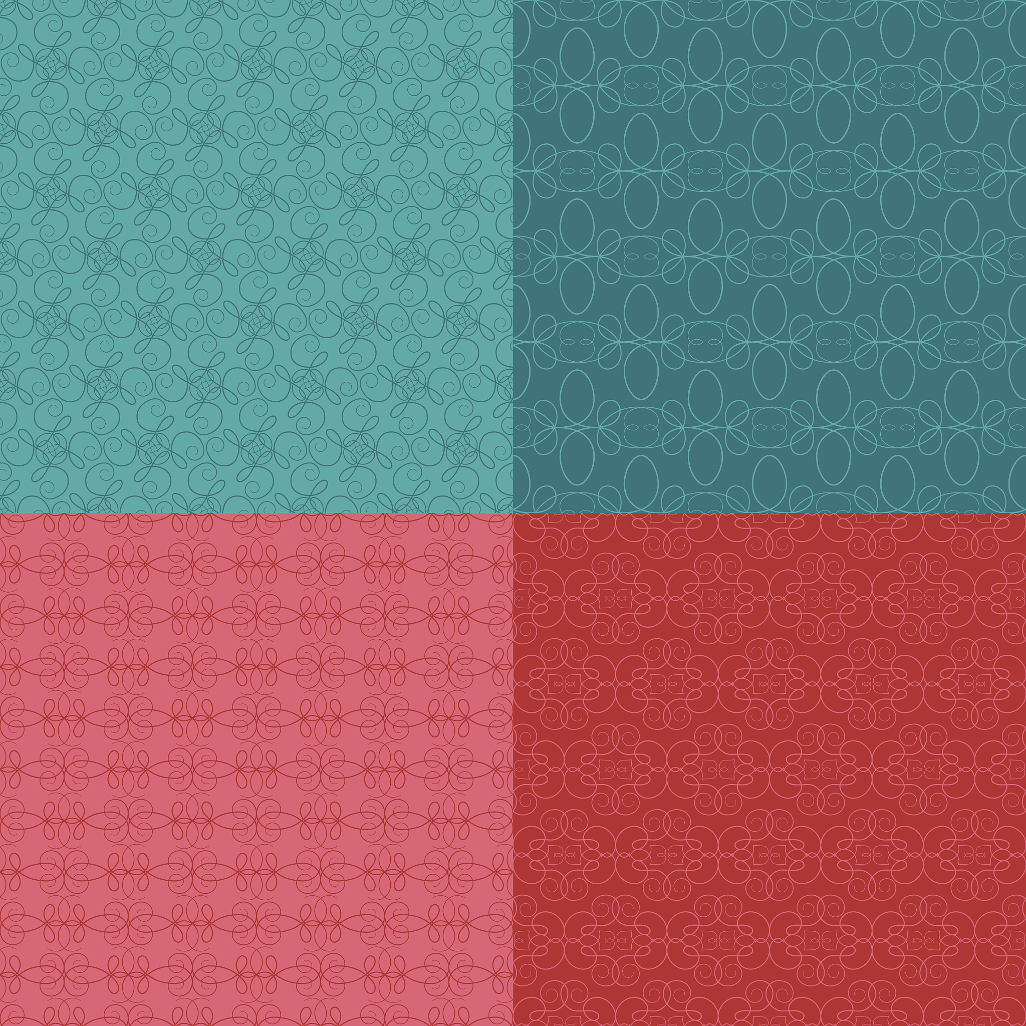 seamless calligraphy patterns three