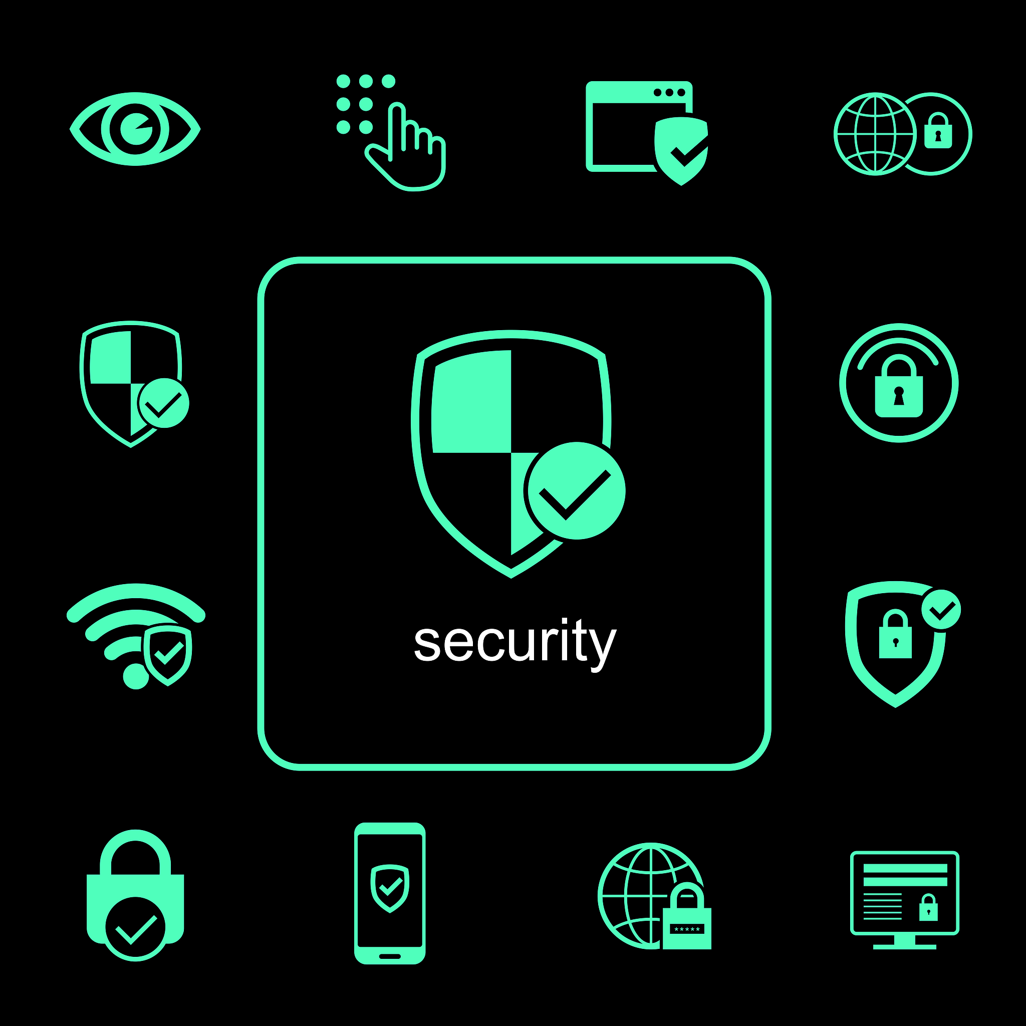 security and threat icons, digital safety