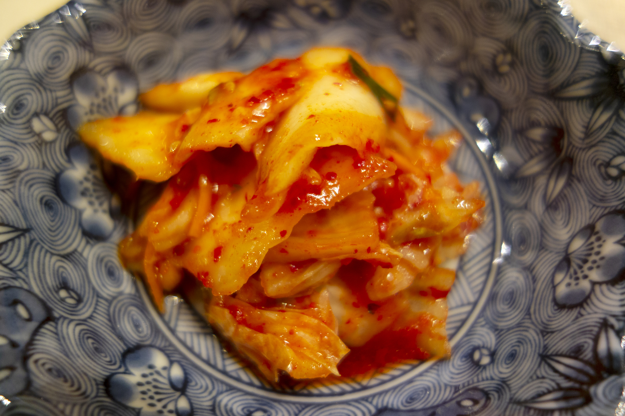 kimchi (korean pickles) in small bowl