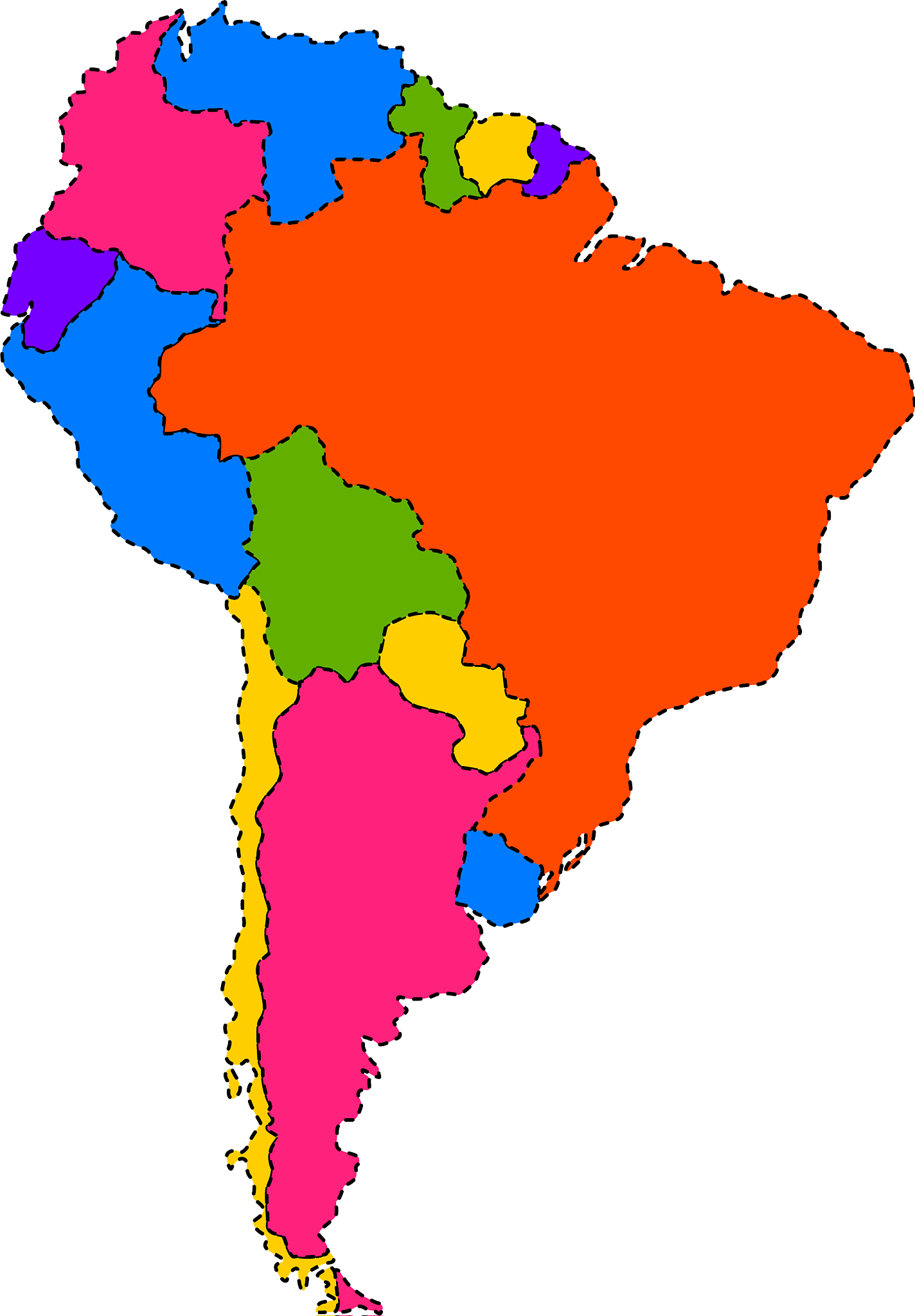 political map of south america