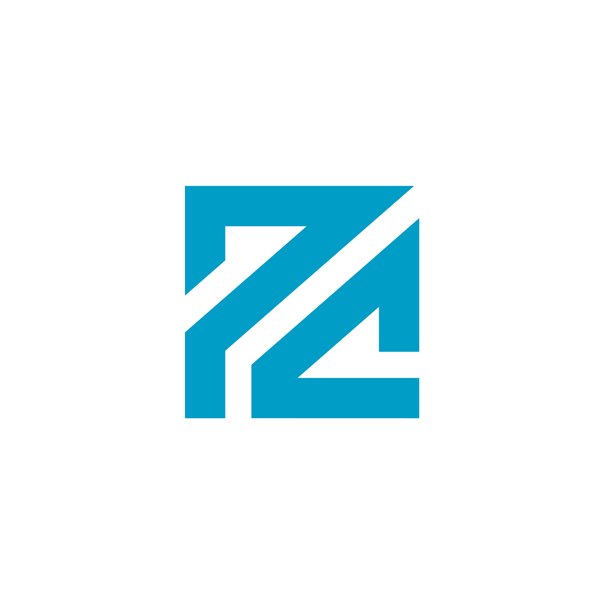 pc letter based logo icon blue color design
