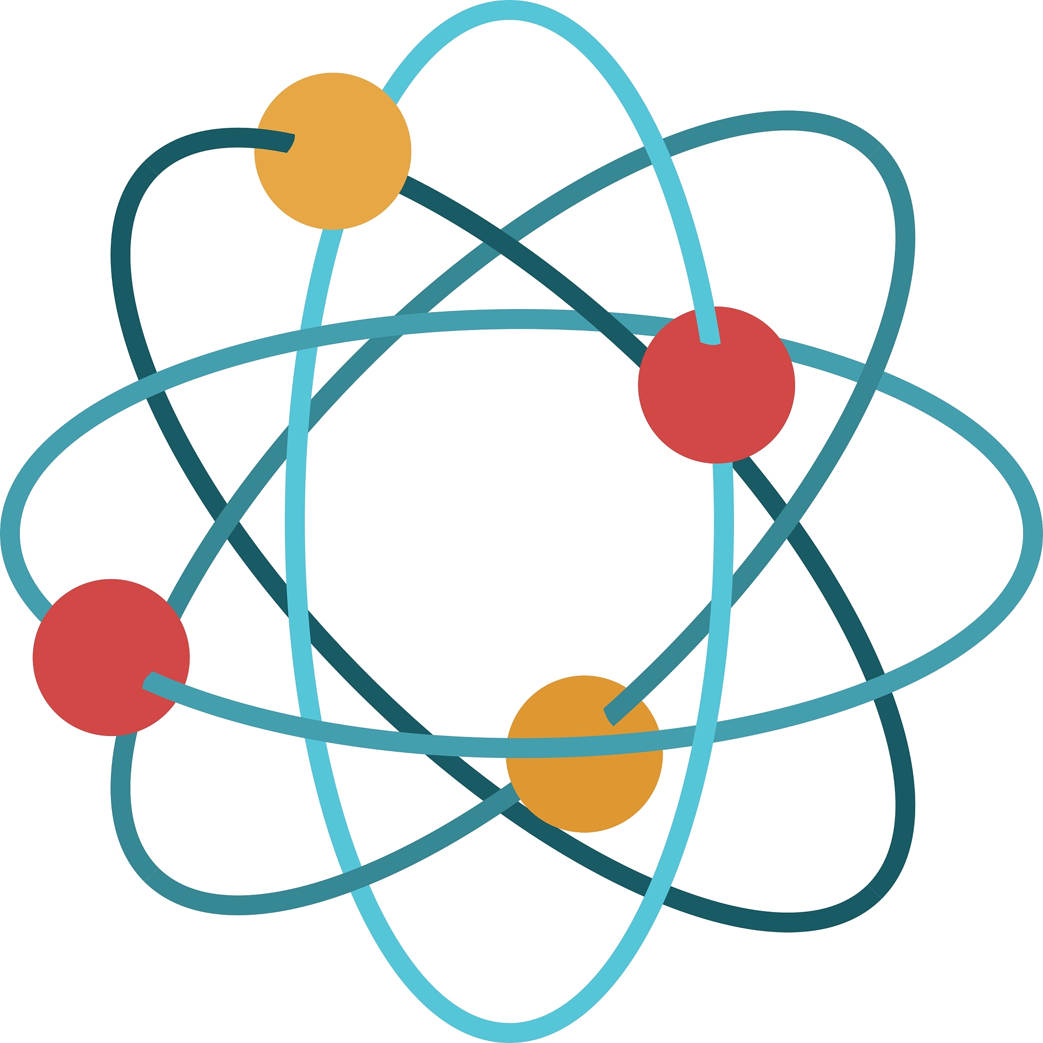 multicolored atom icon
