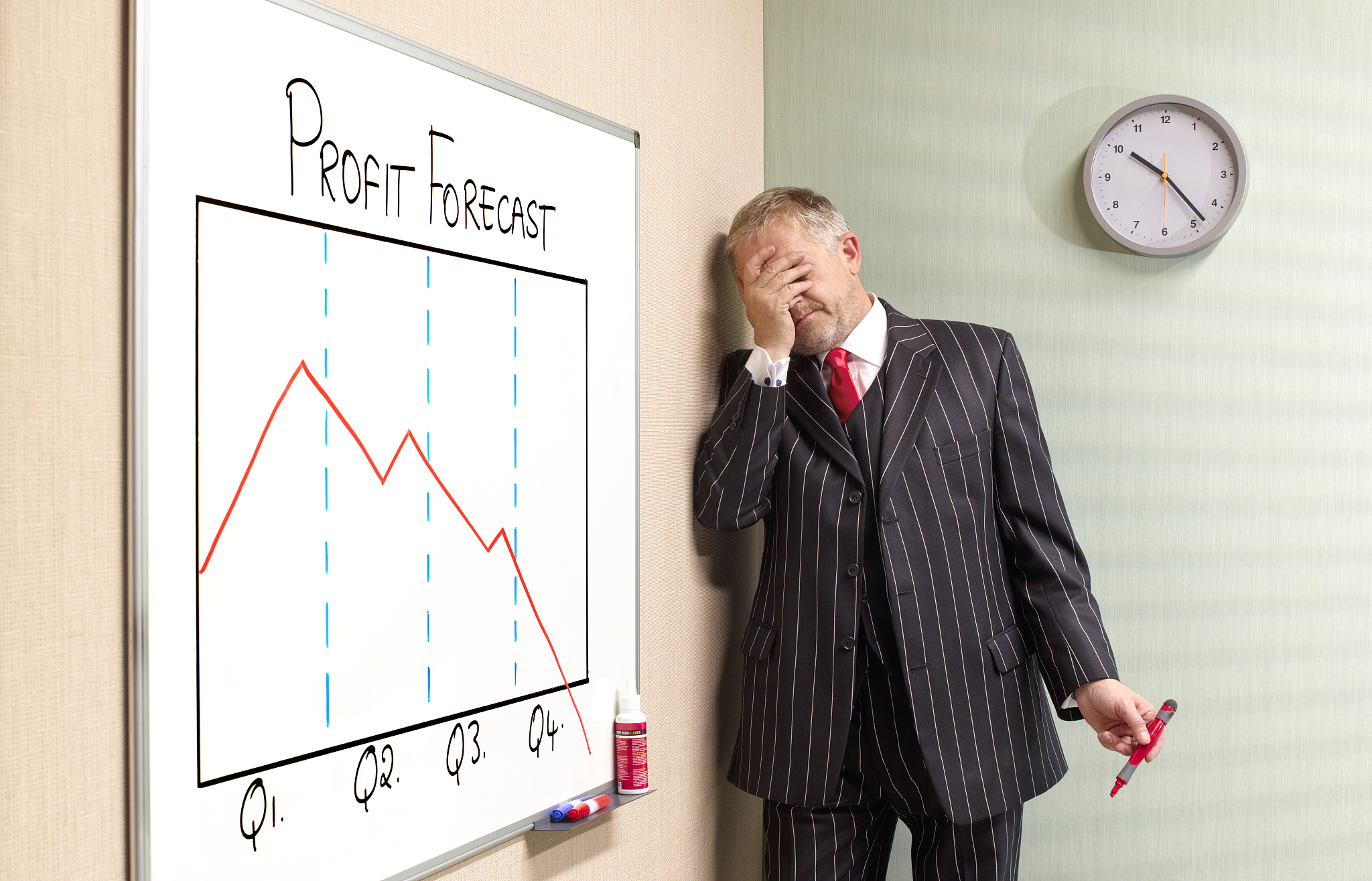 bank manager businessman with profit forecast