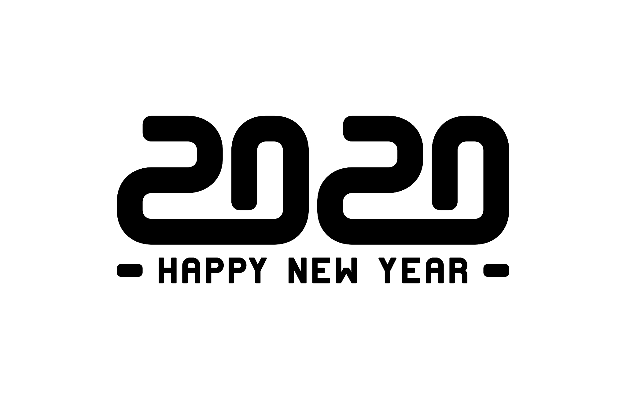 happy new year 2020 text logo