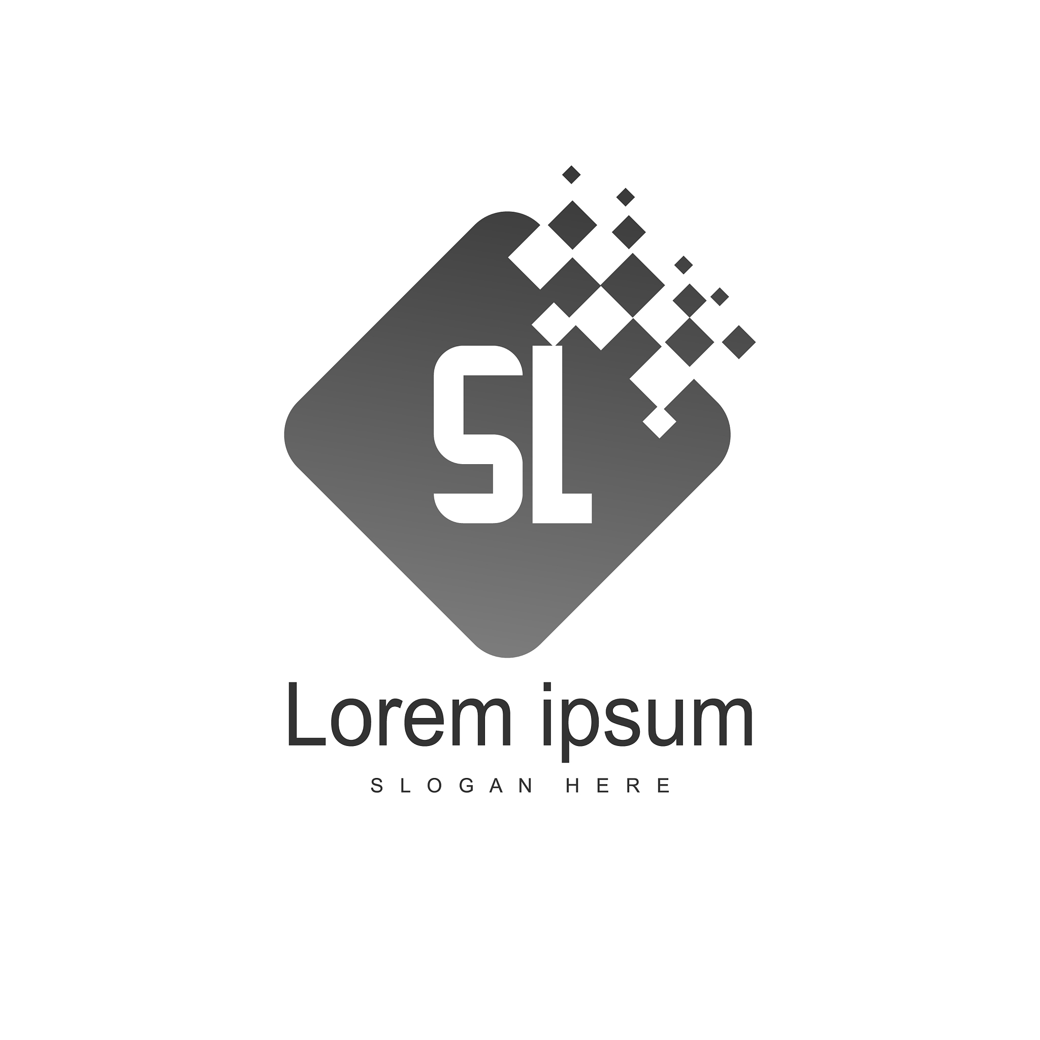 initial letter sl logo template design minimal