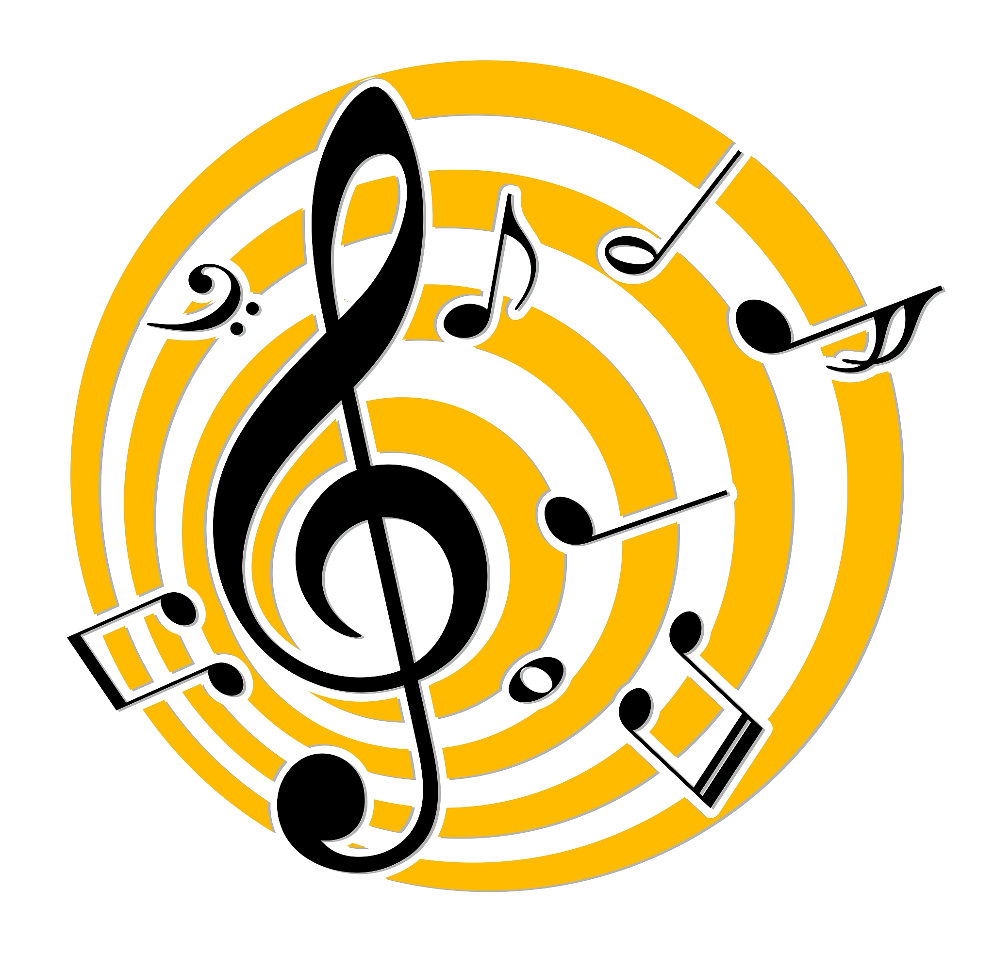 logo with music notes.