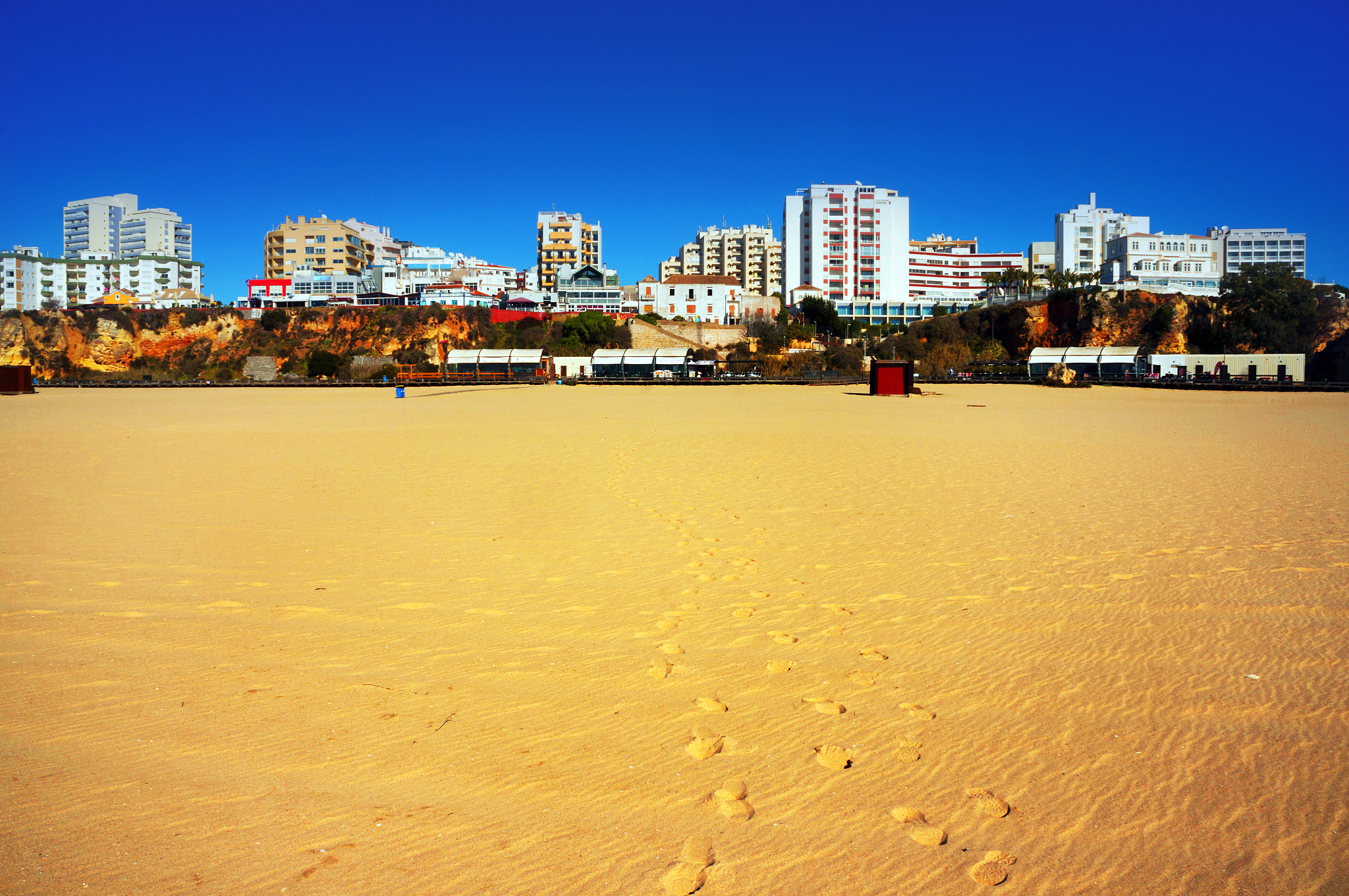 beach in portimao, portugal.