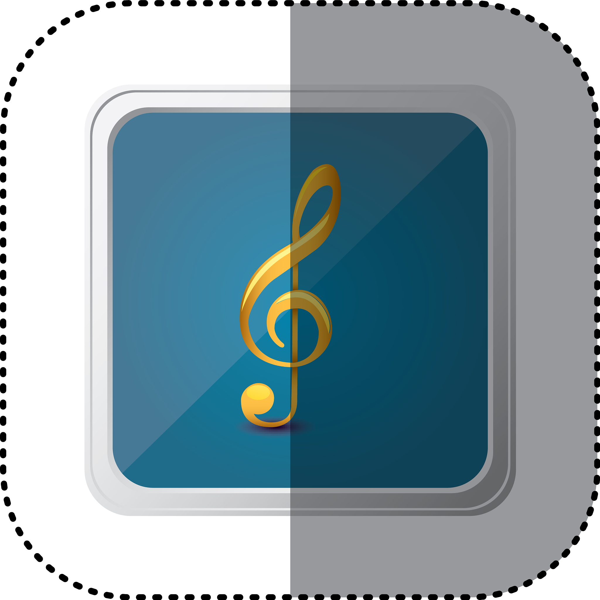 blue symbol music sign icon