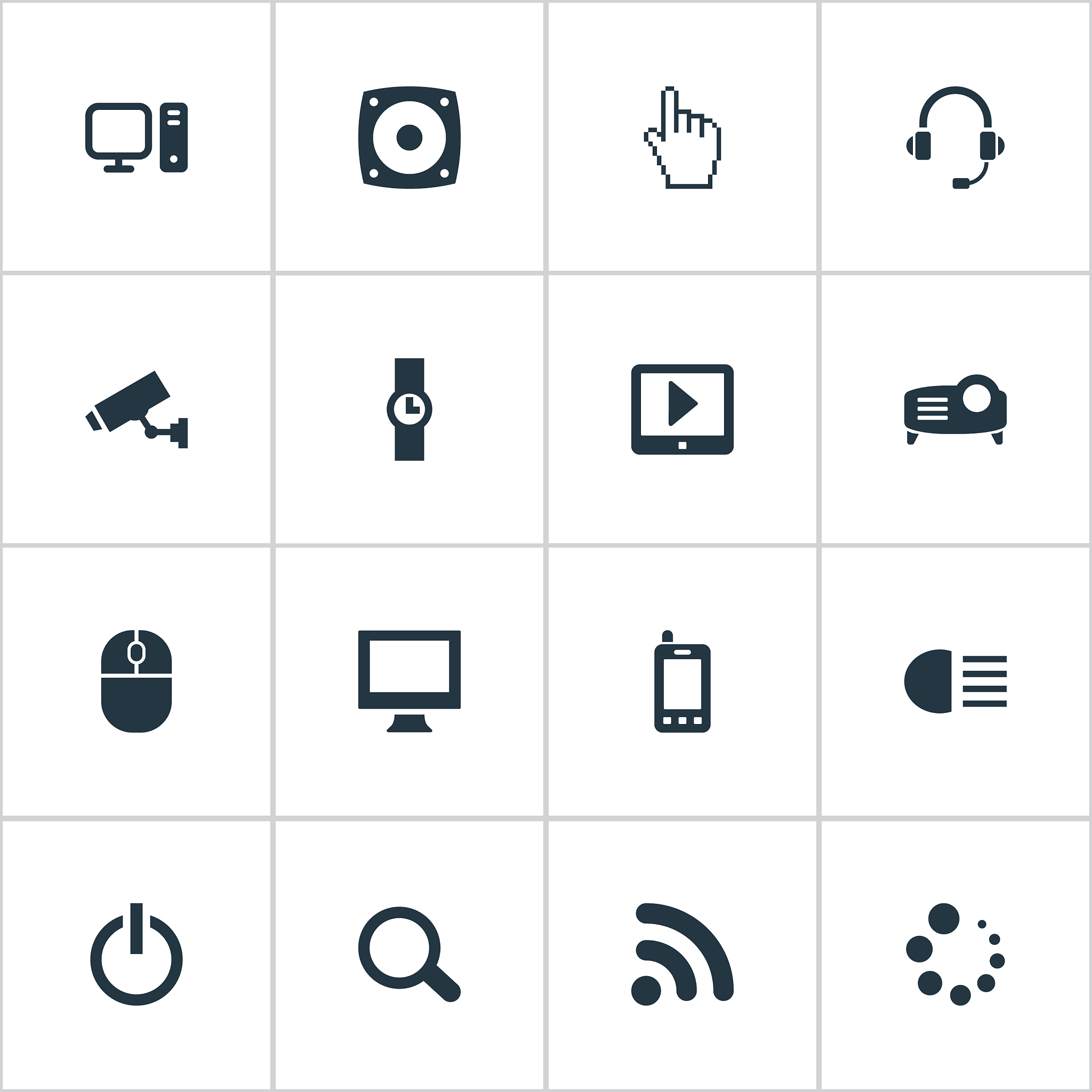 set of simple device icons