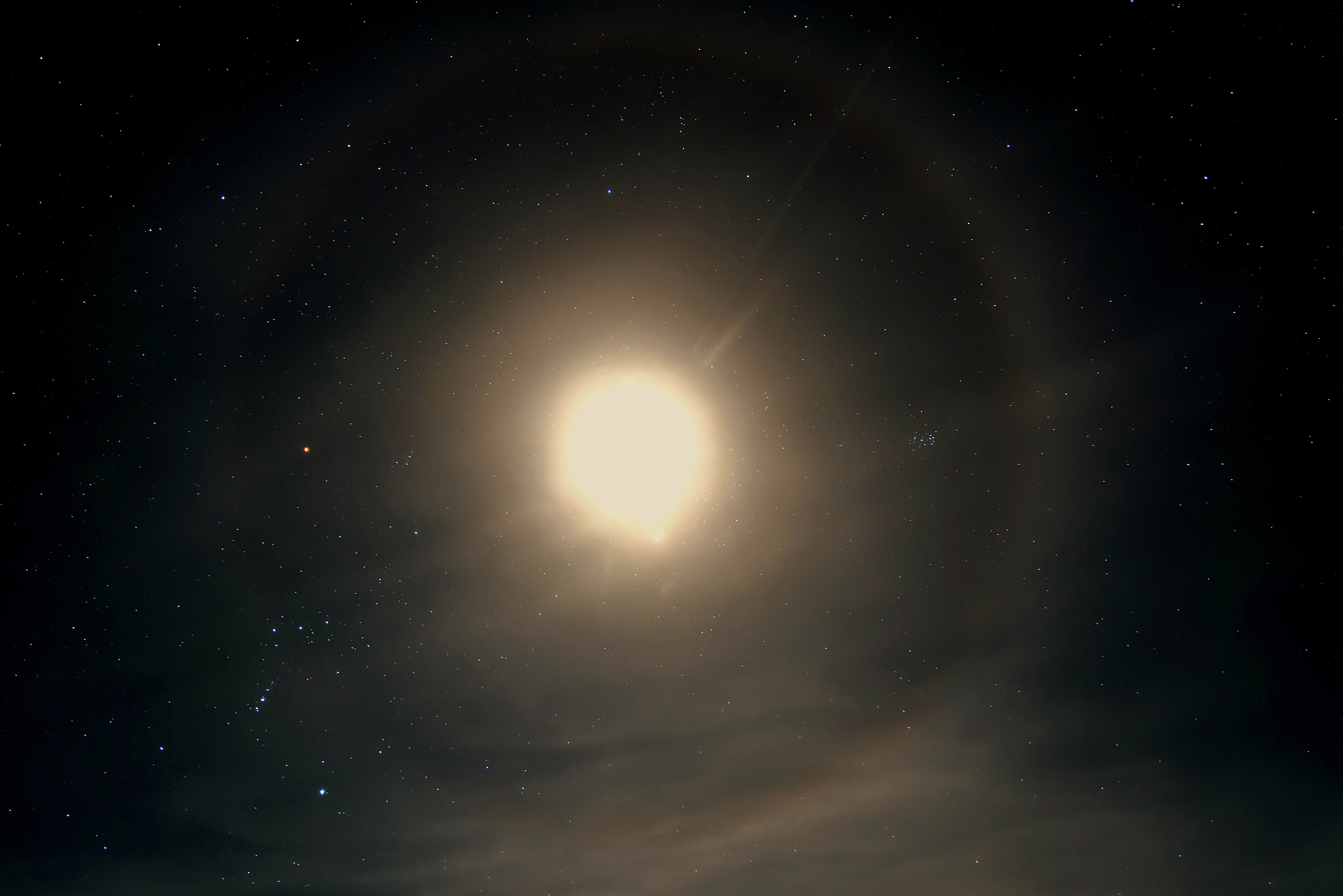 star sky moon halo