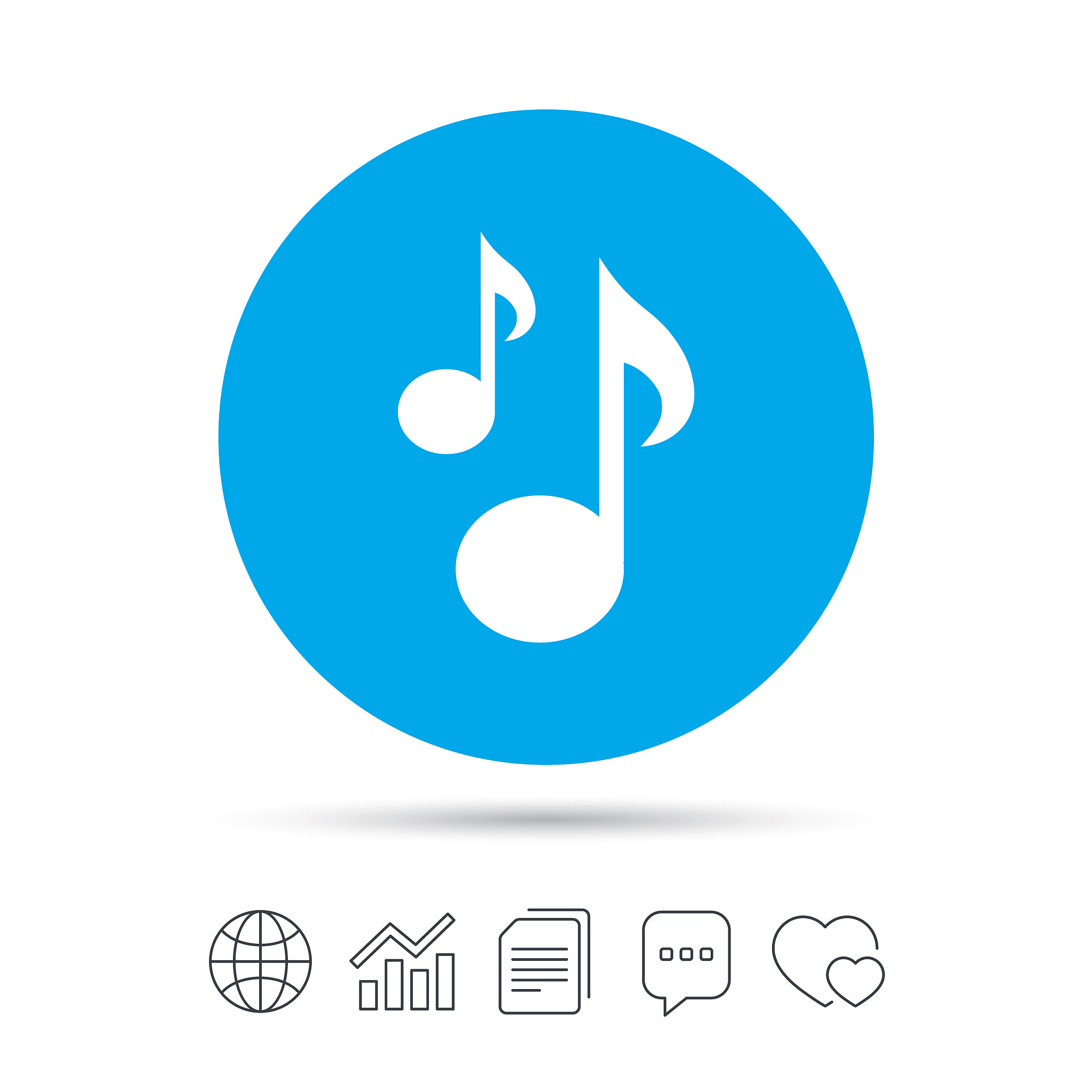 music notes sign icon musical symbol