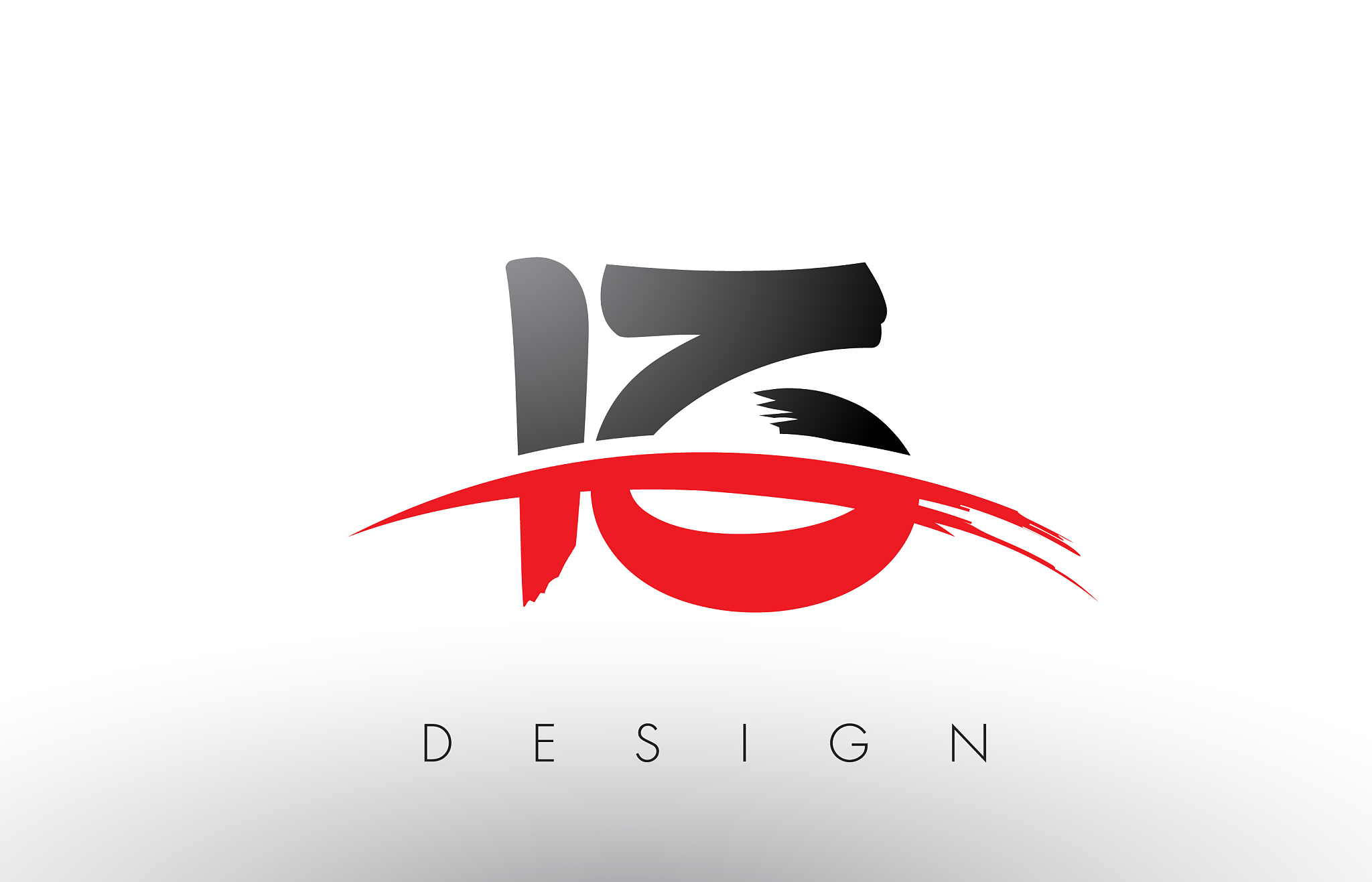 iz i z brush logo letters with red and black