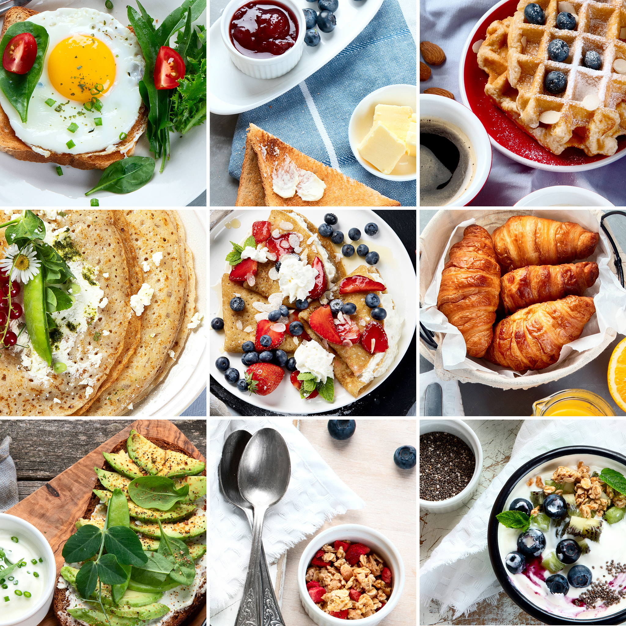 collage of healthy breakfast