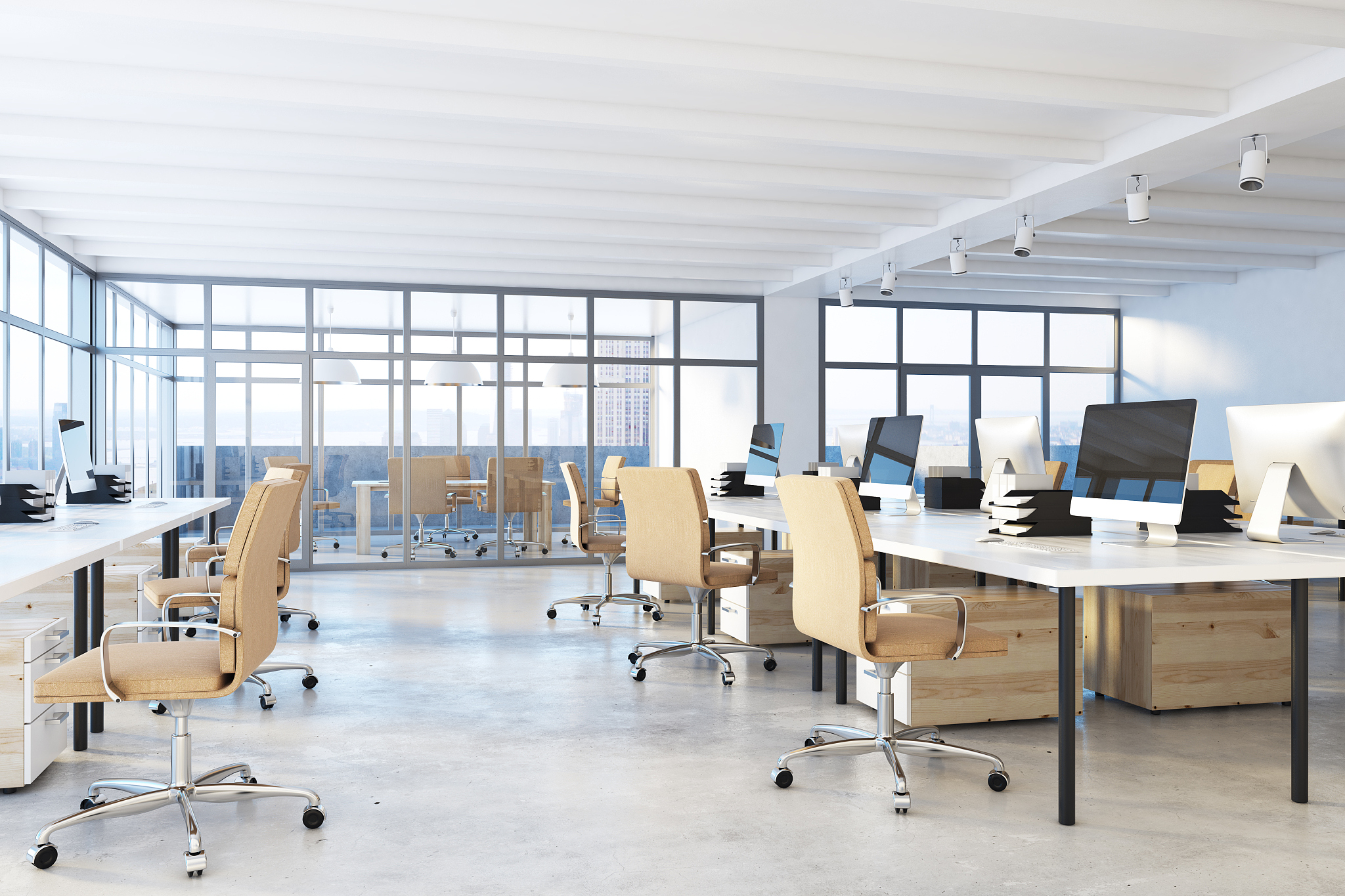 modern office with city view