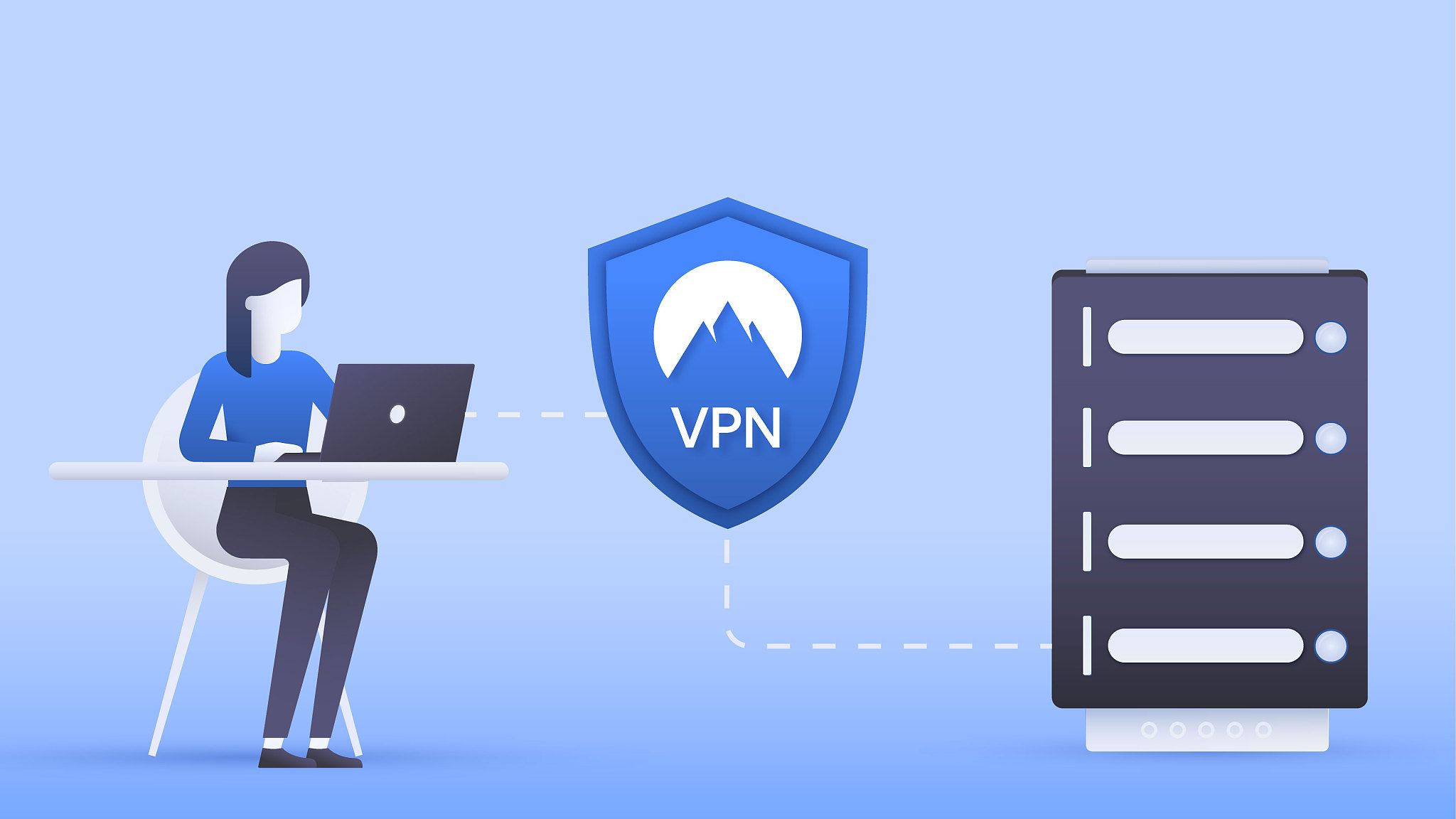 illustration about using a vpn app on every device