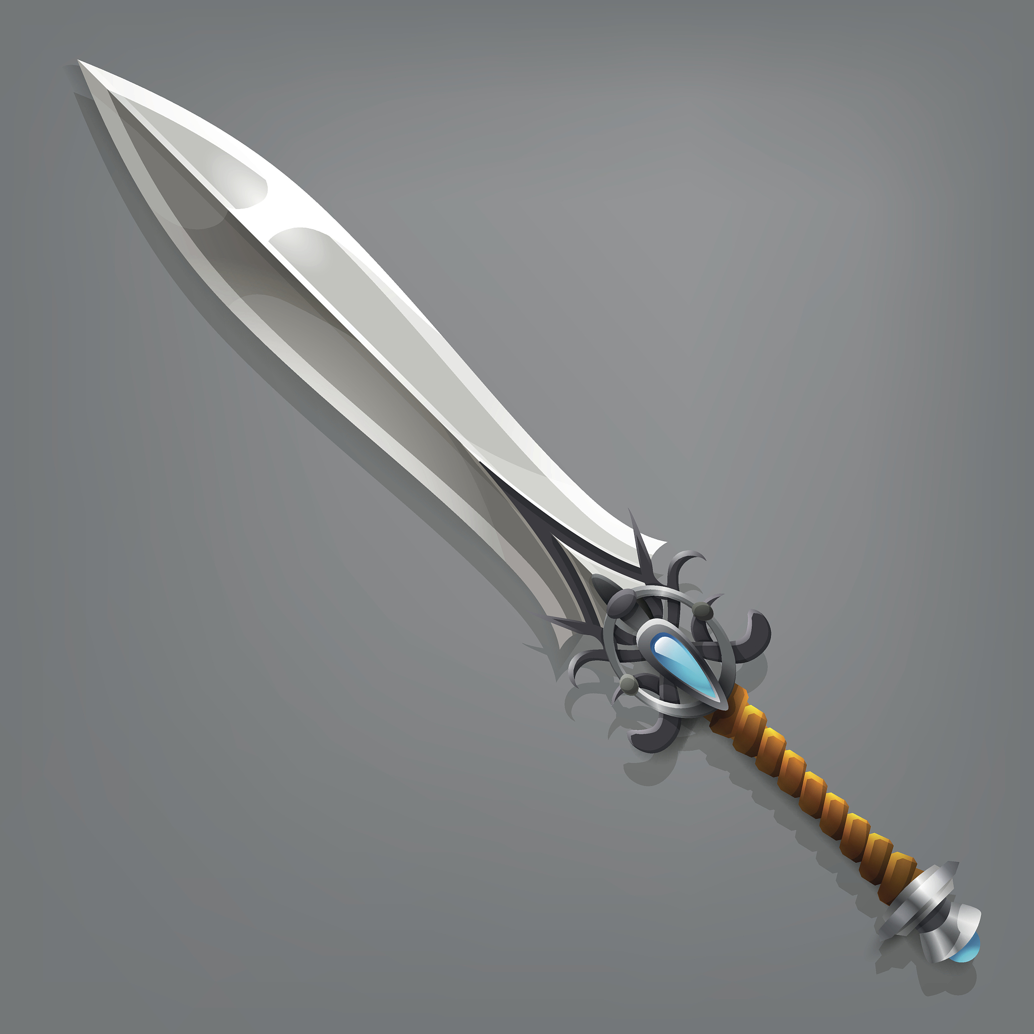 cartoon game sword. vector illustration.