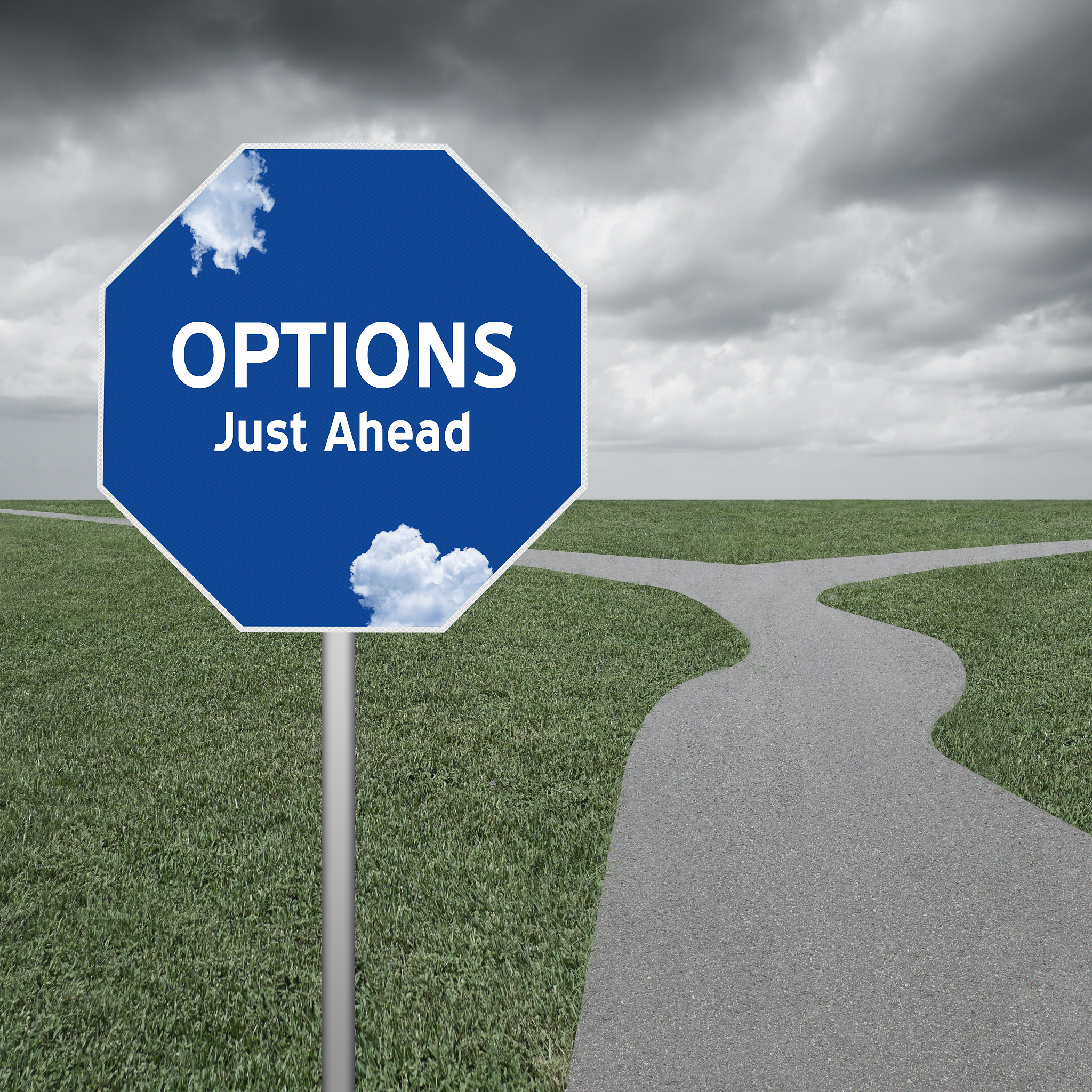 options just ahead sign