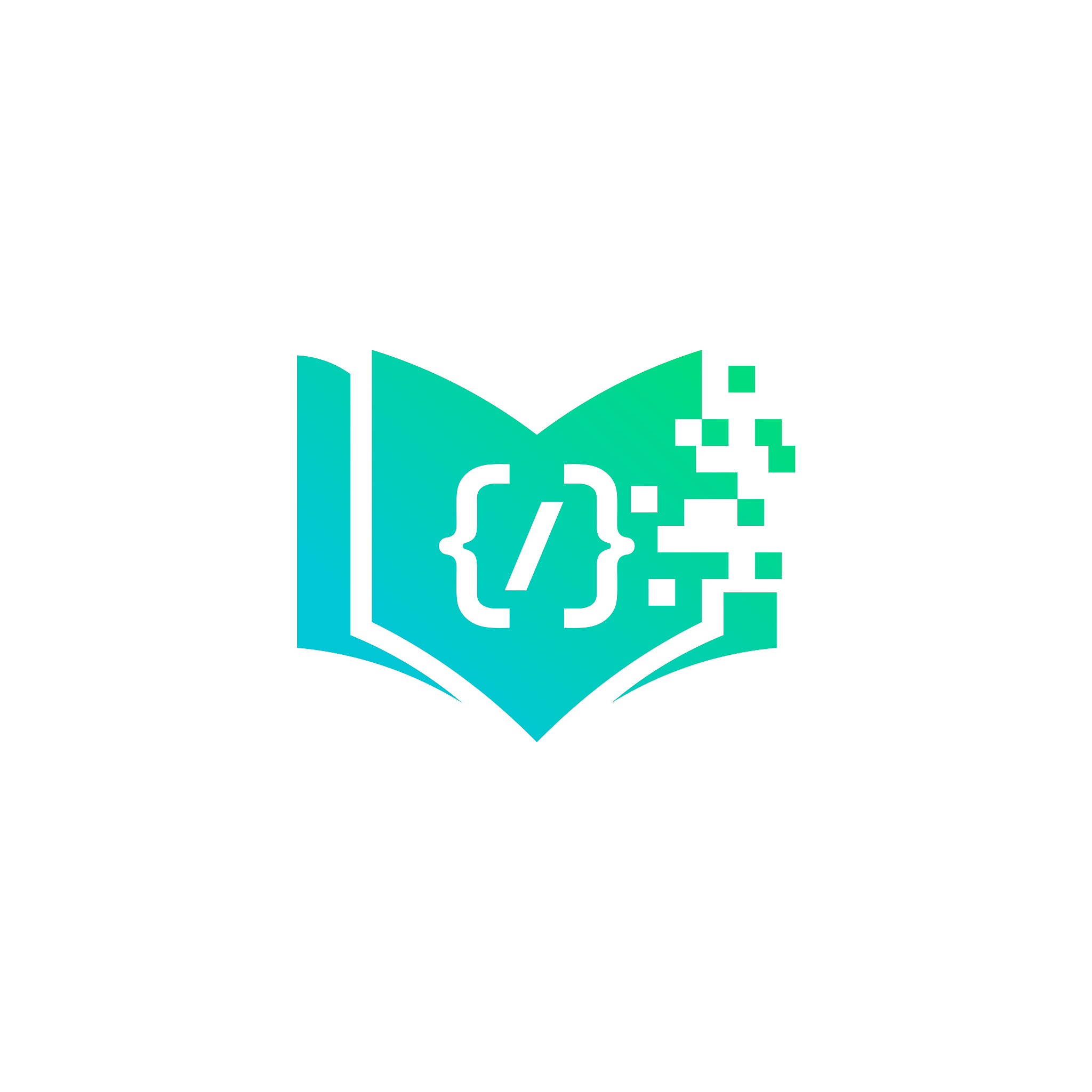 pixel book logo template designs, coding book logo designs vecto