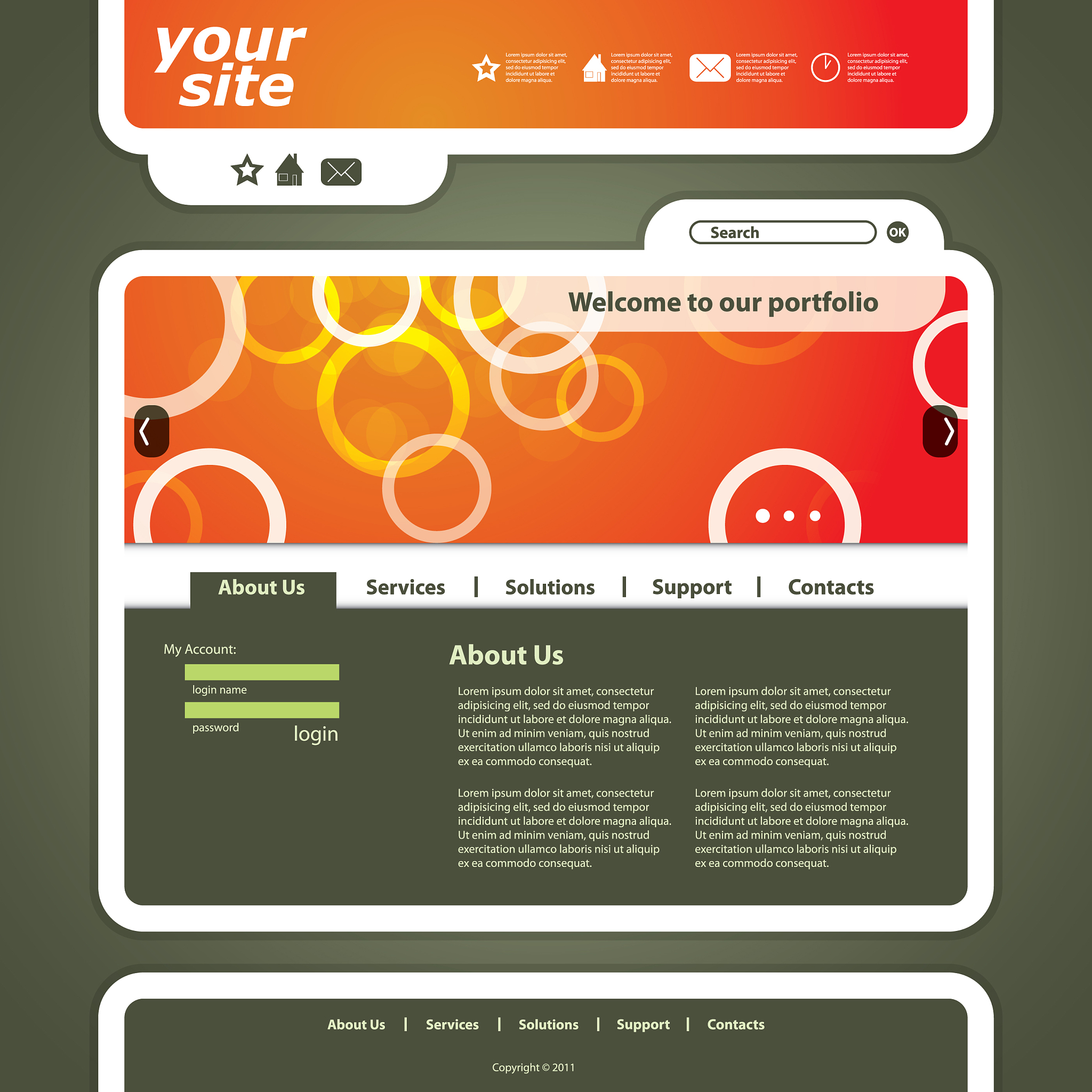 one page website template