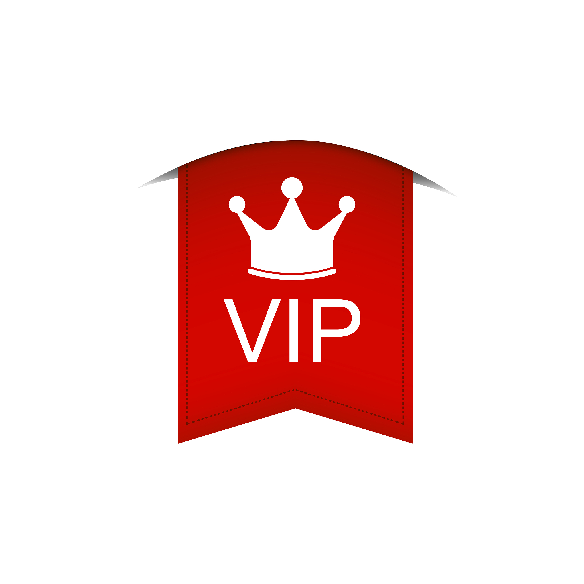 the red tape on which is written vip is depicted on a white back