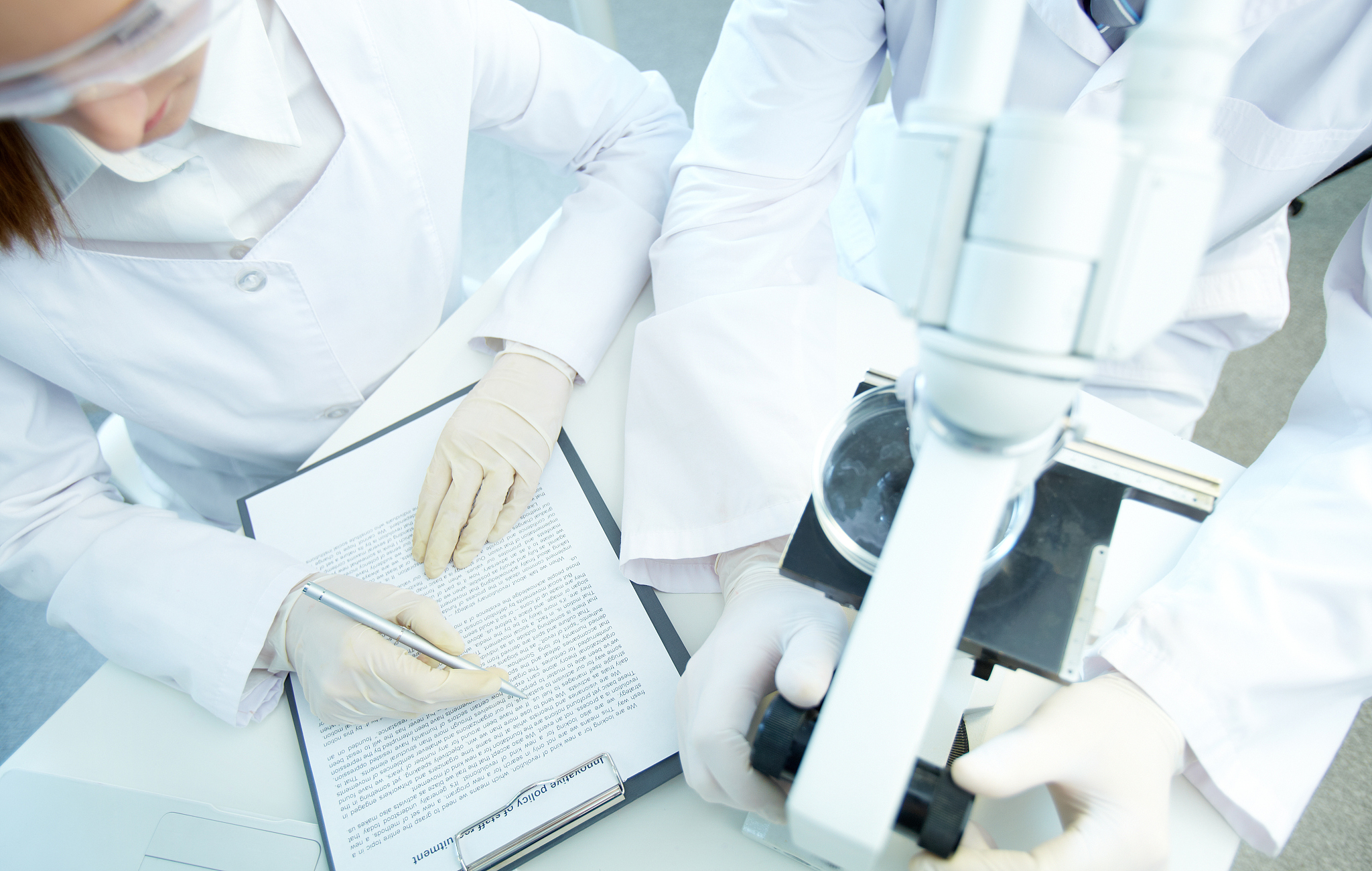 researchers at work