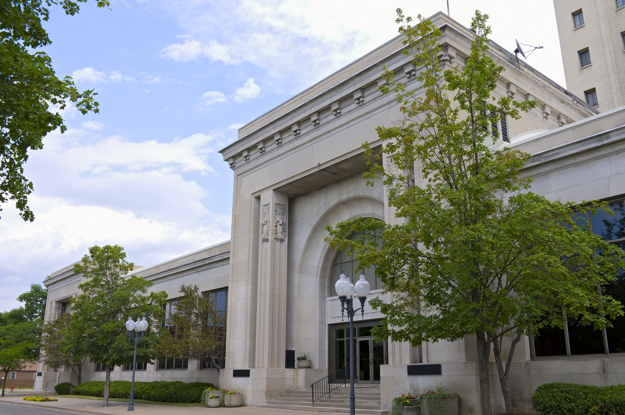 facade of historic building in winona