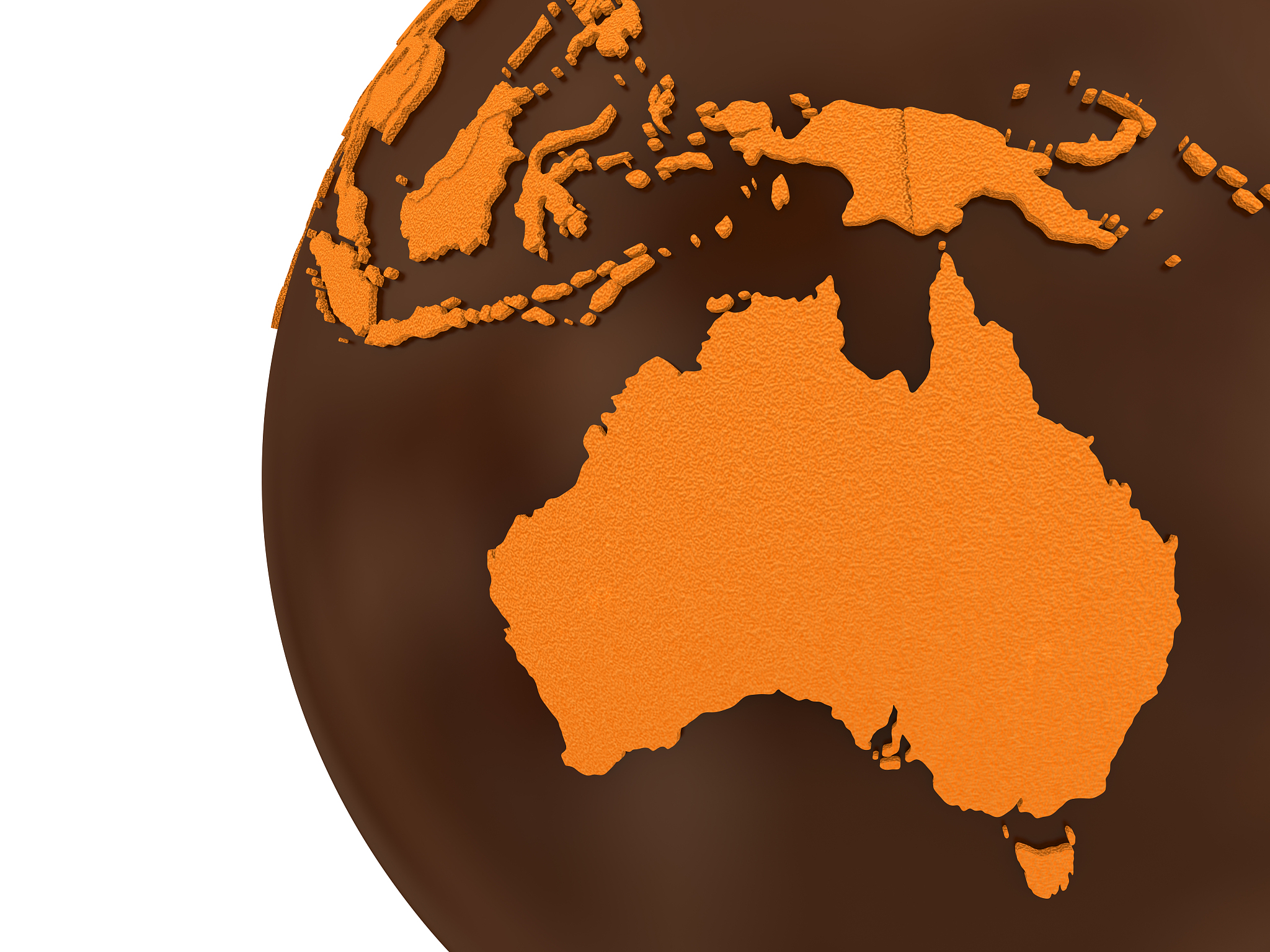 australia on chocolate earth
