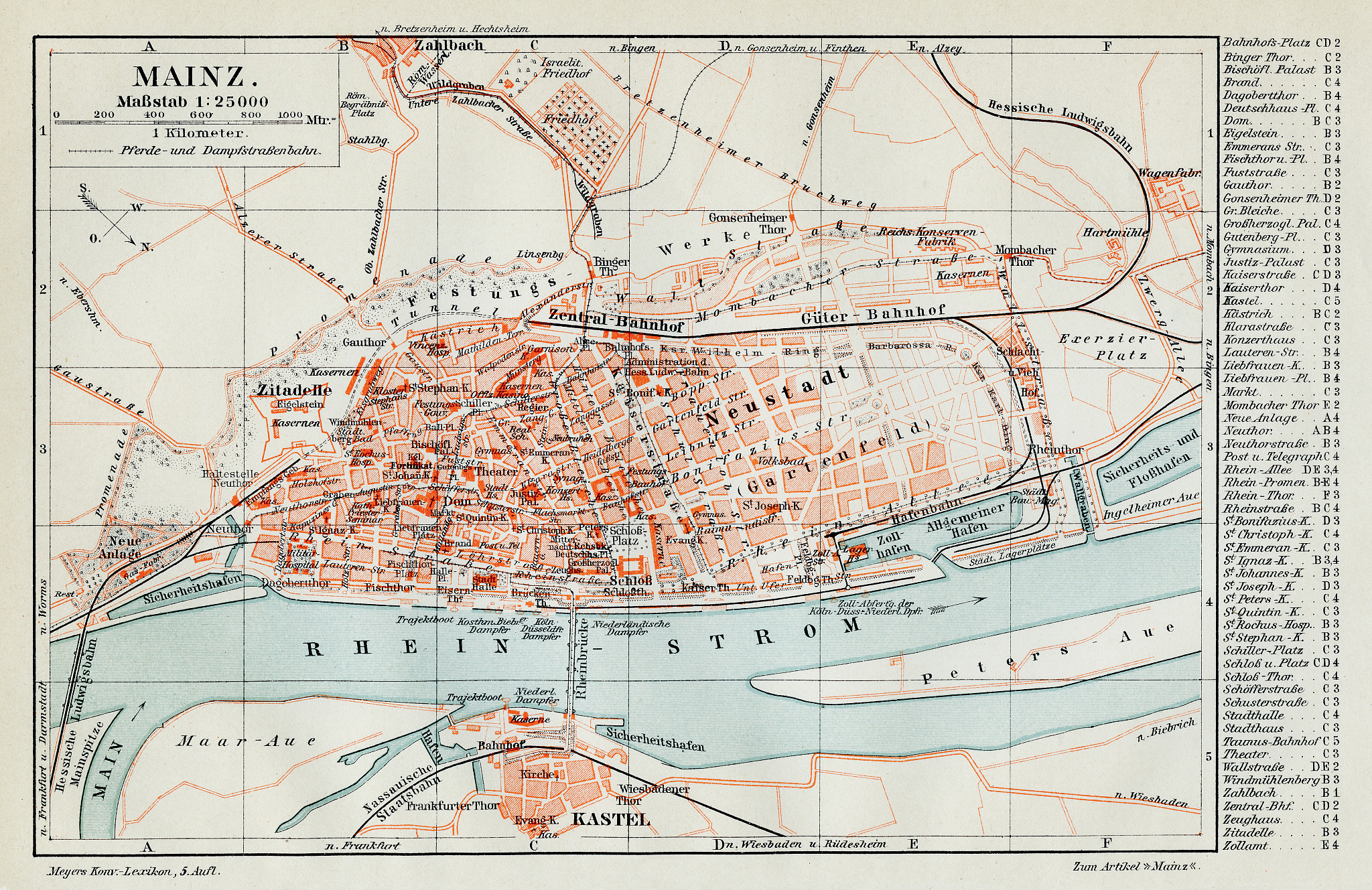 mainz city map 1895