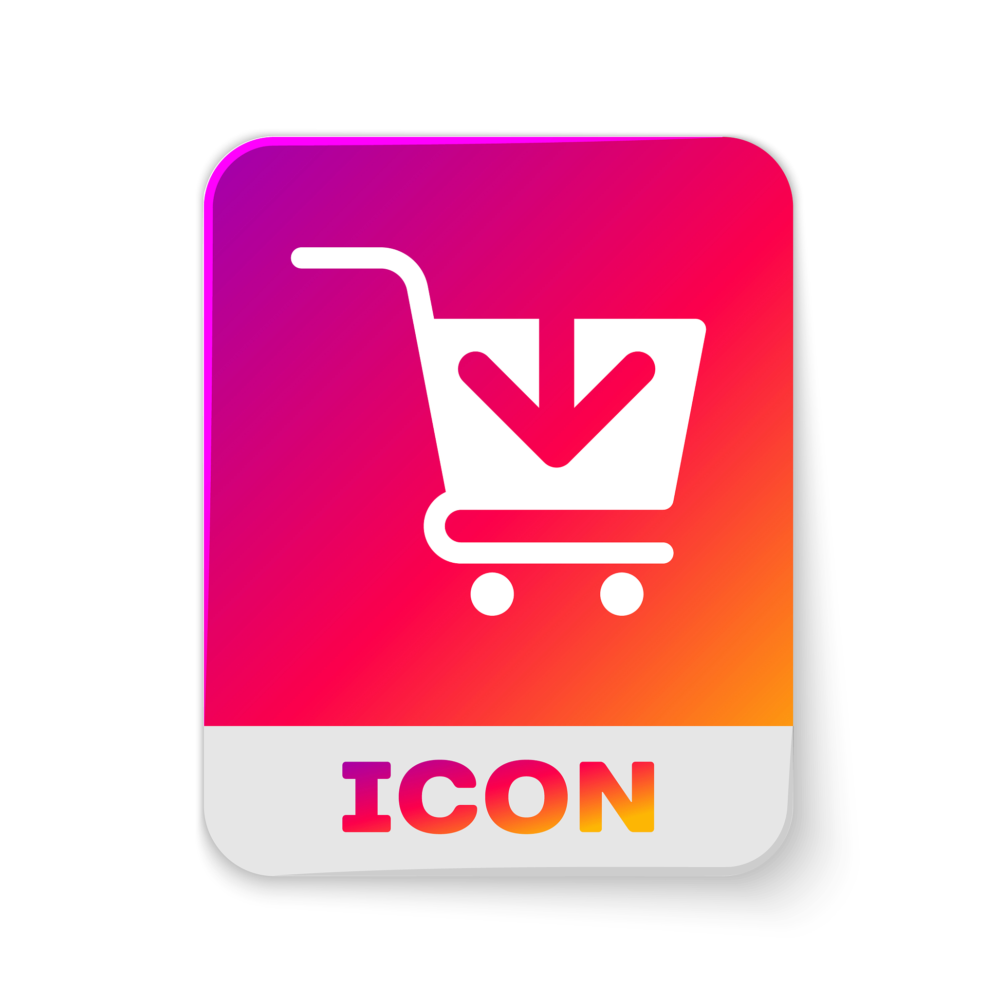 white add to shopping cart icon isolated on white