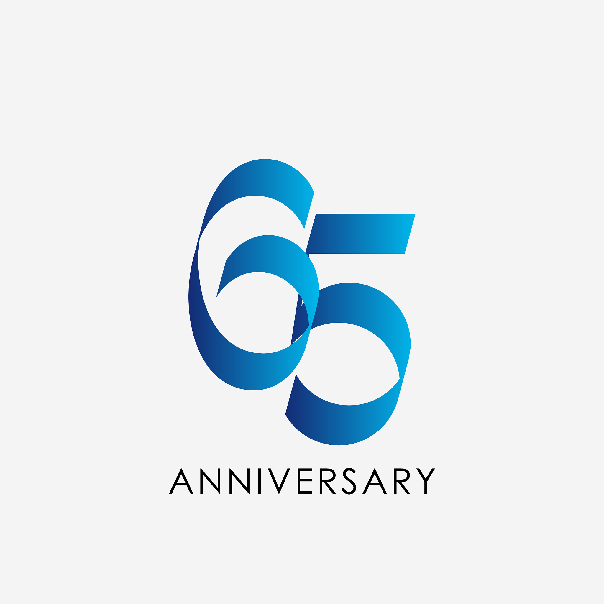 65 years anniversary celebration template design